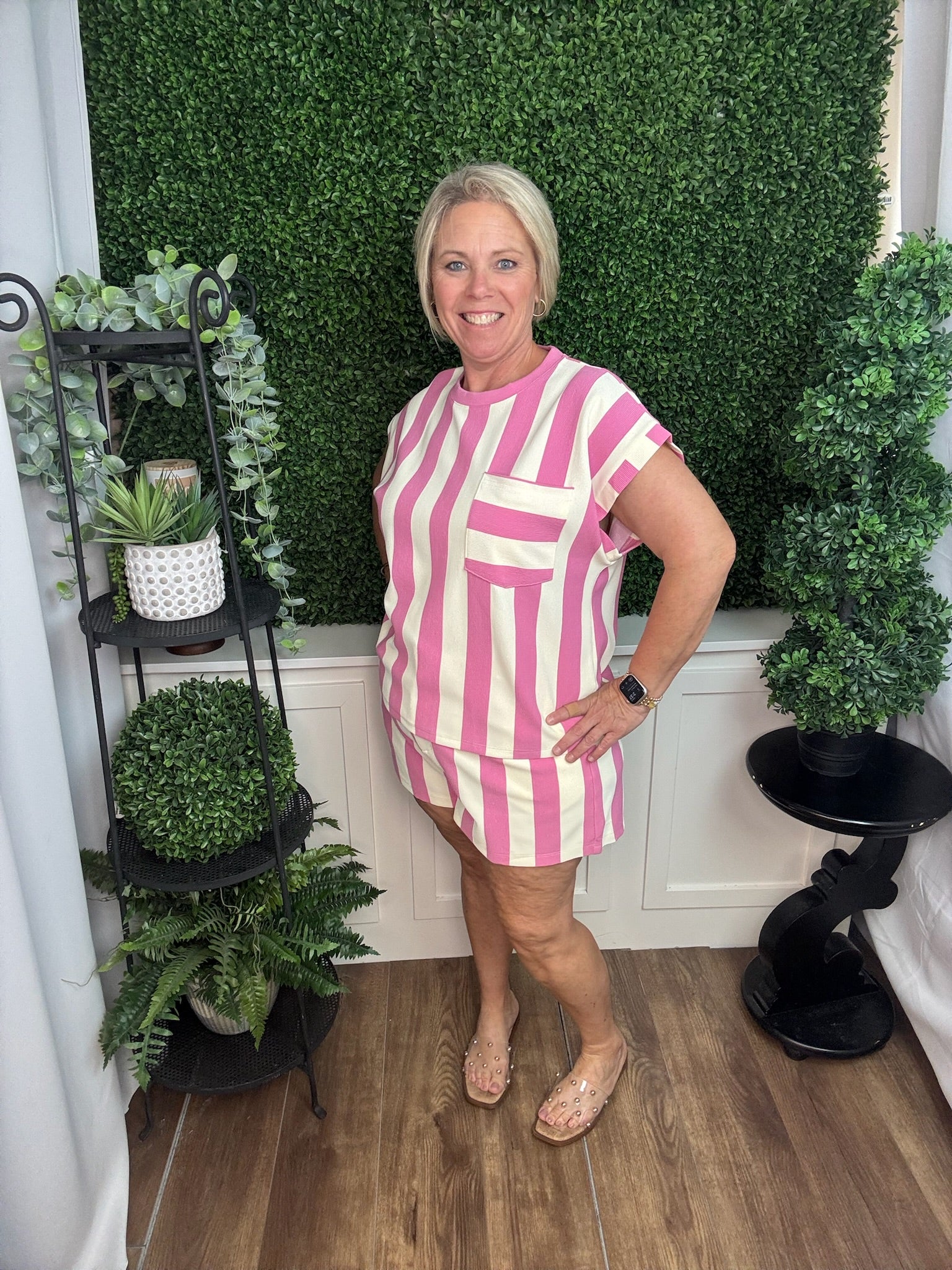 Candy Stripe Pocket Knit Top