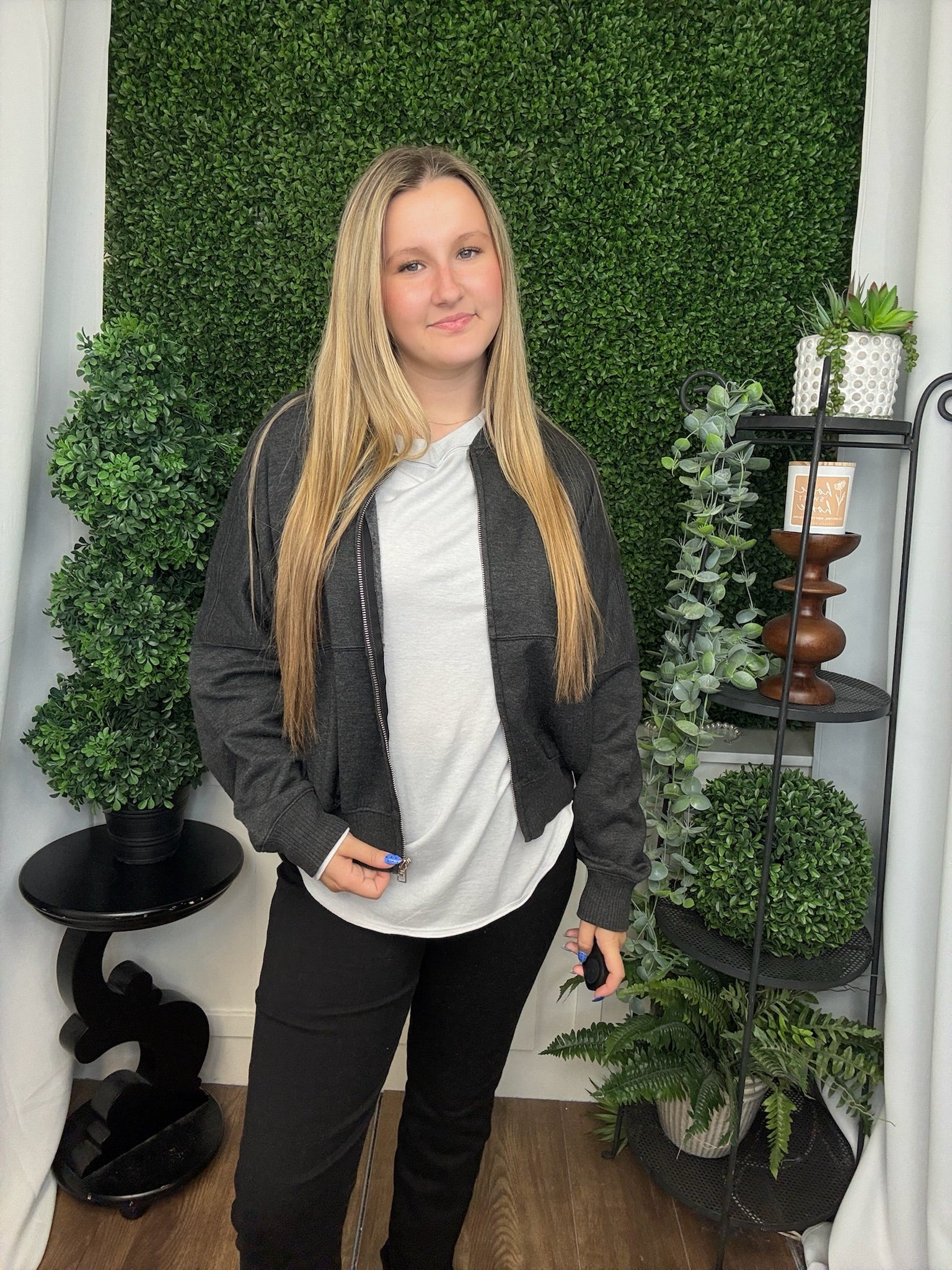 ACID WASHED FLEECE JACKET