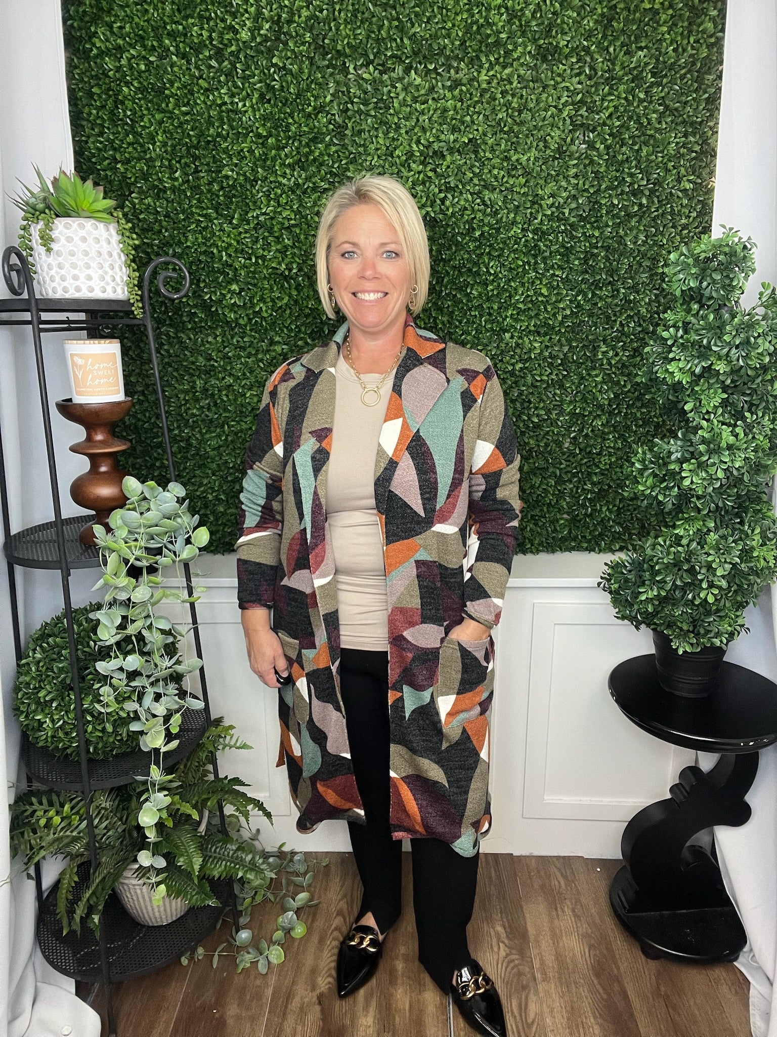 BAILEY OPEN FRONT COAT - RUST