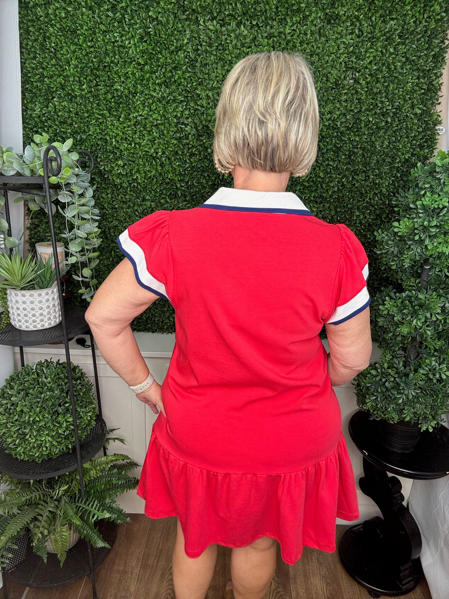 DRESS CARISSA RED/WHITE
