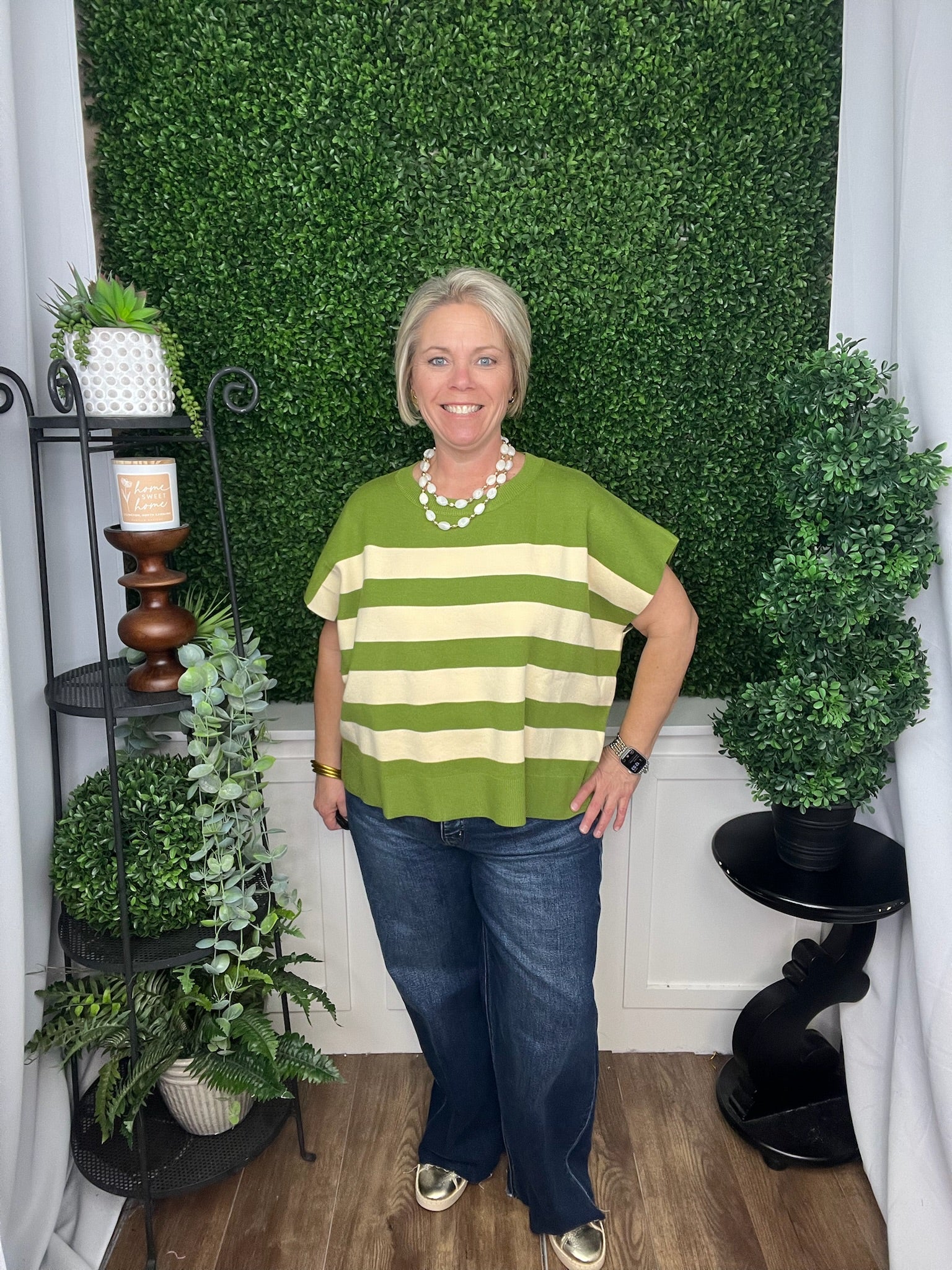 STRIPE SHORT SLEEVE TOP