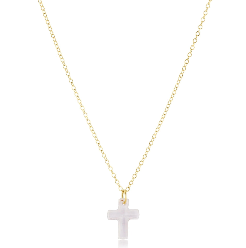 16" Necklace Gold - Blessed Crystal Charm
