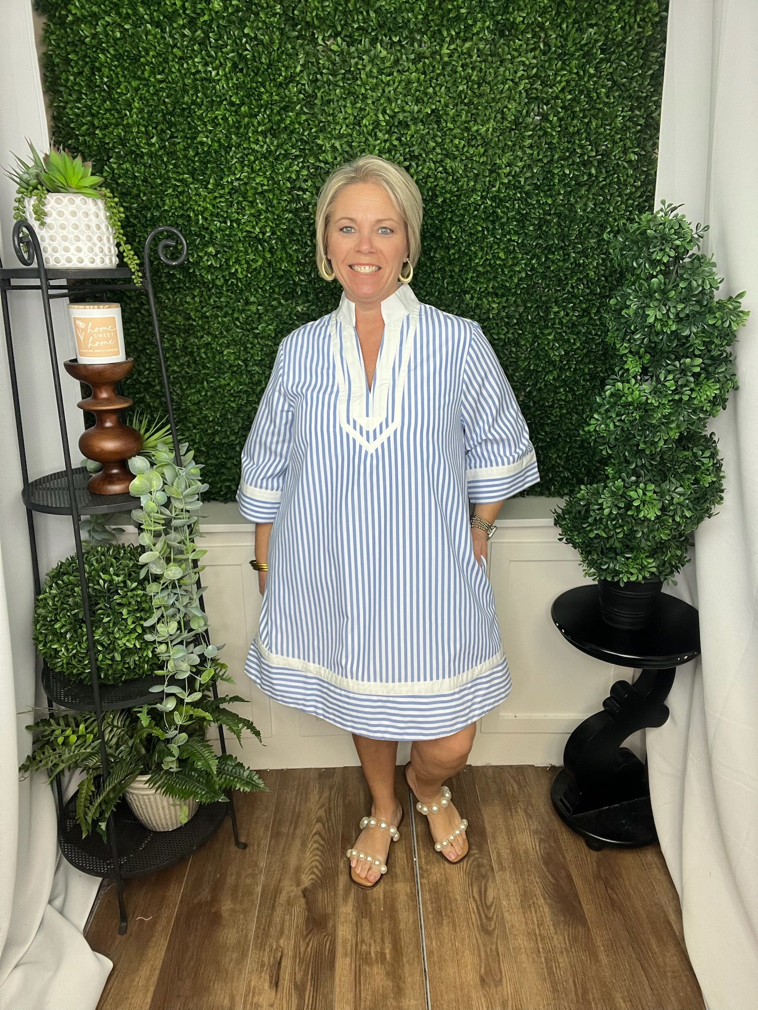 Lt Blue Stripped Dress