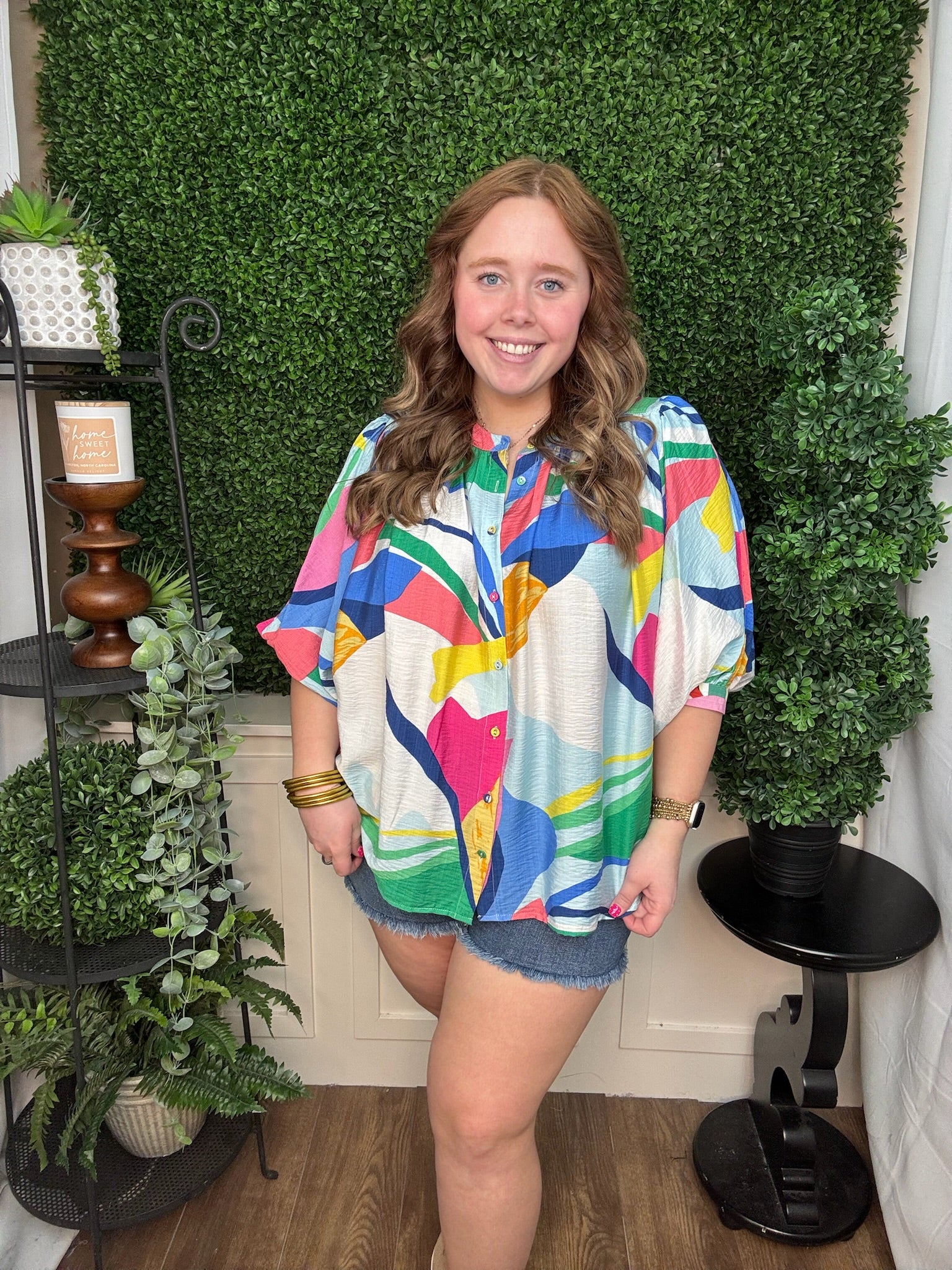 Confetti Geo Pleated Blouse