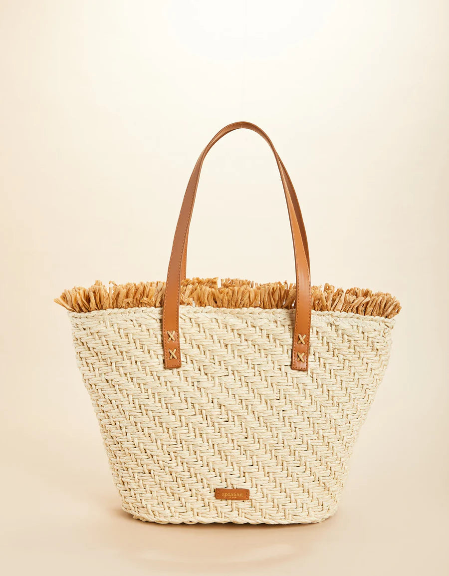 STRAW FRINGE TOTE PALMETTO