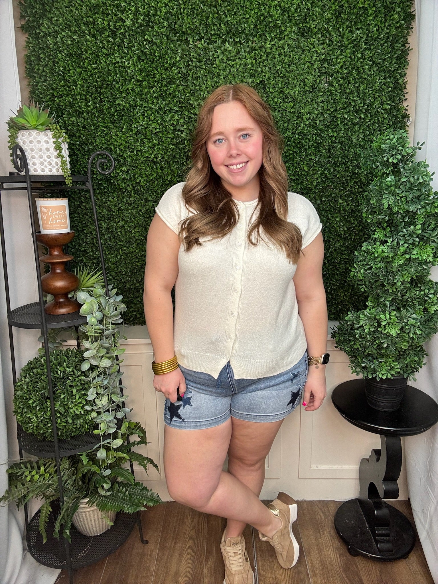 Soft Knit Button Front Top