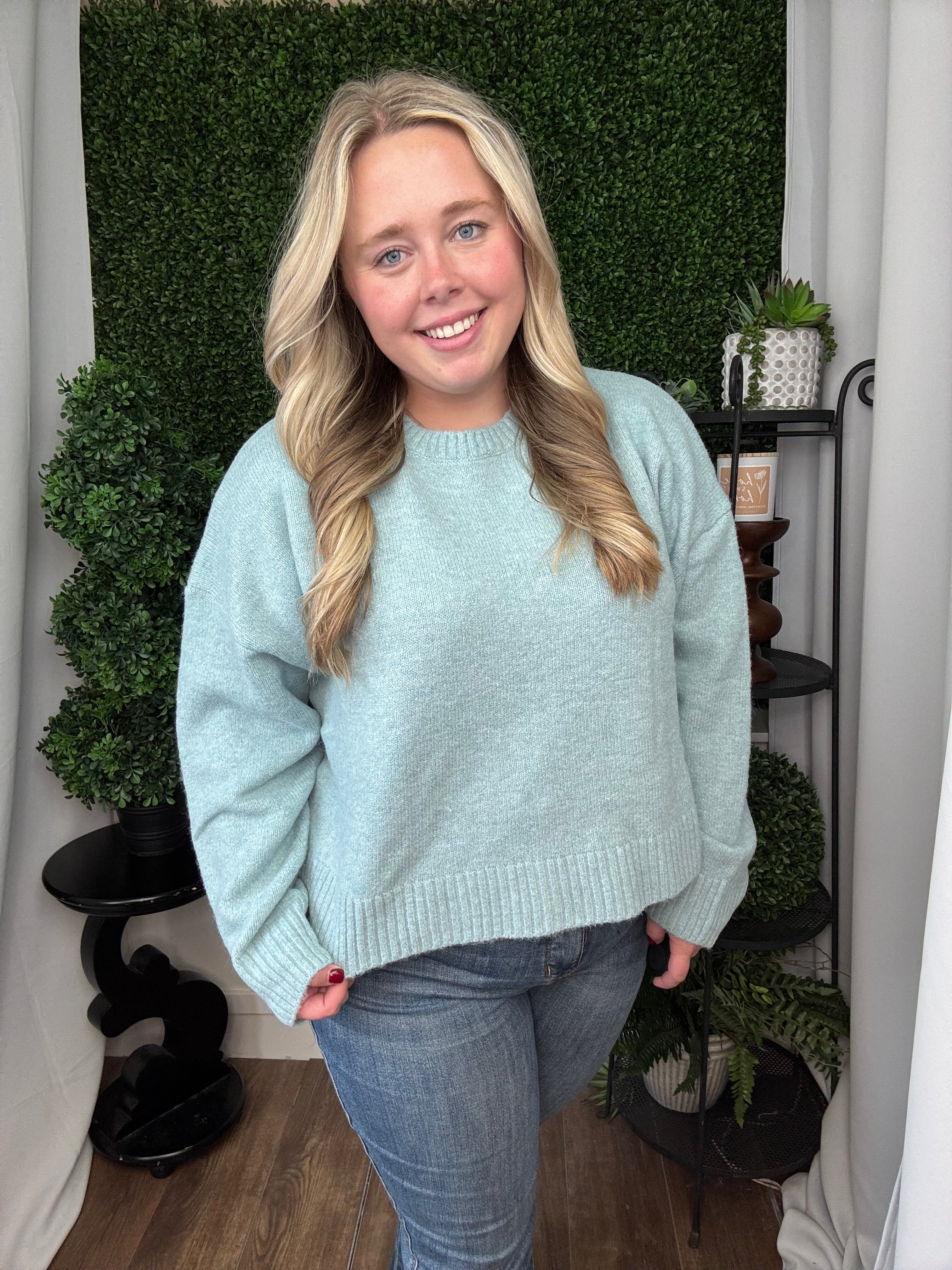 TIE-BACK SWEATER - BLUE