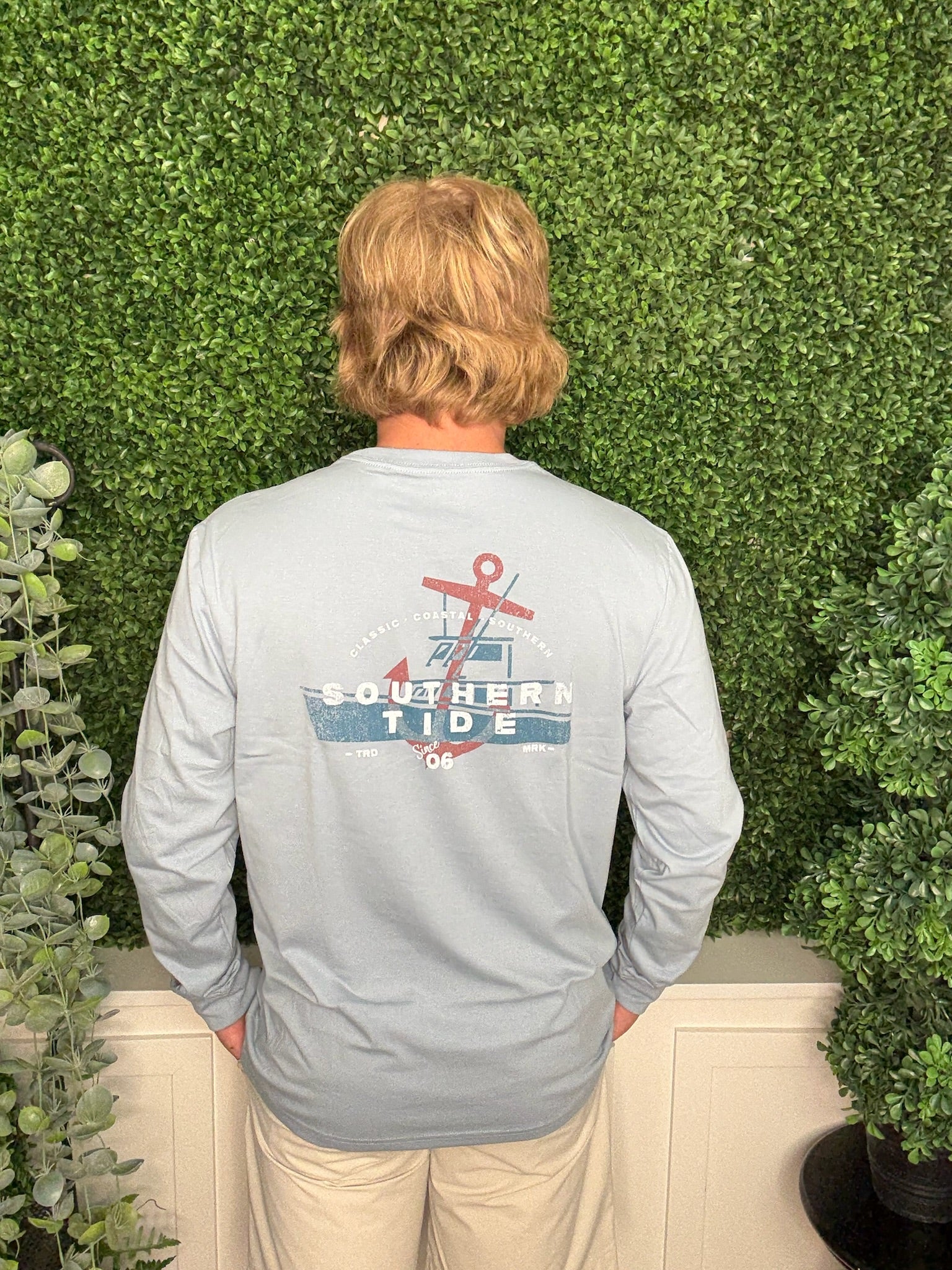 LS ST LOW COUNTRY TRAWLER TEE - TSUNAMI GREY