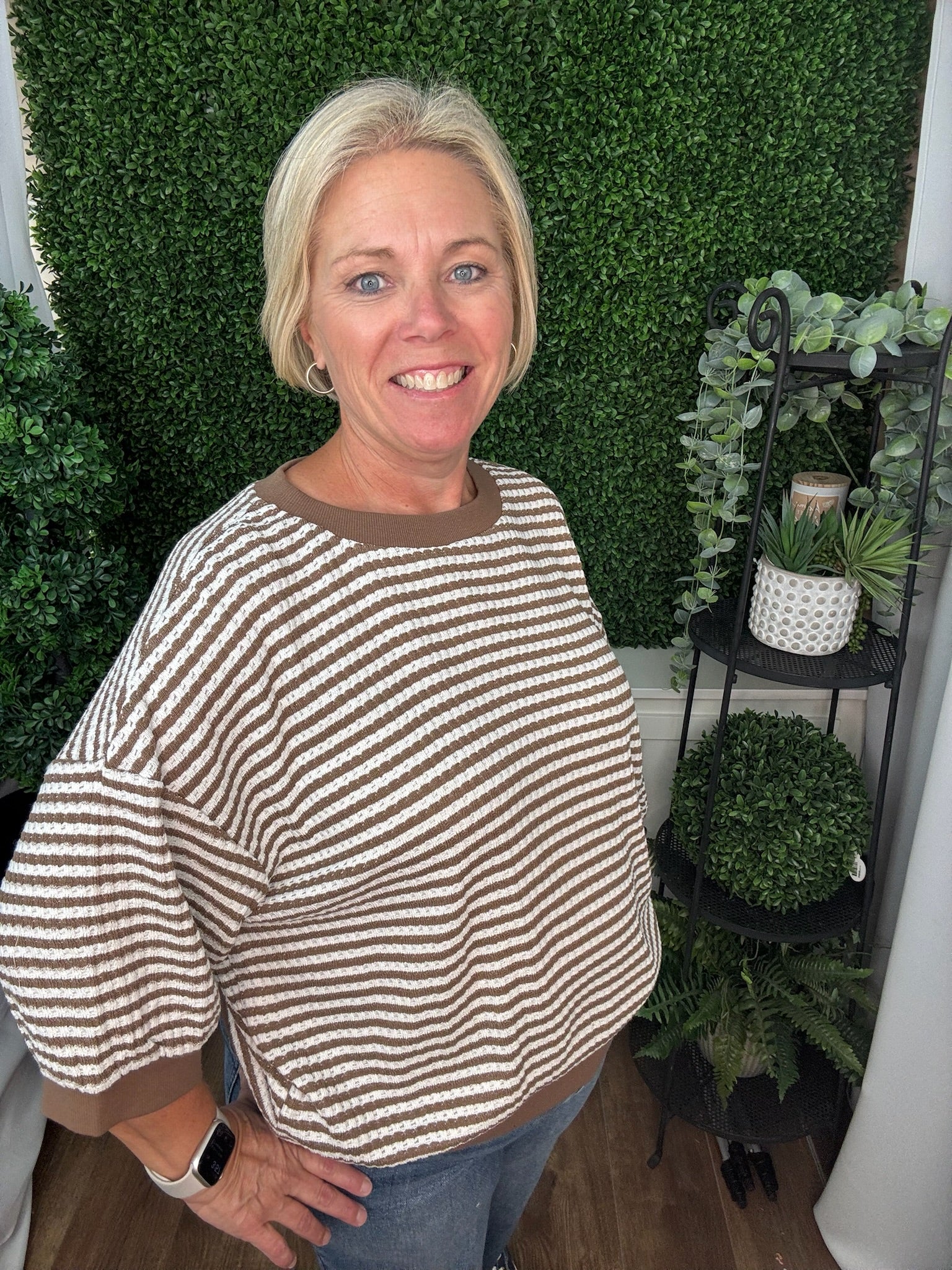STRIPED KNIT TOP