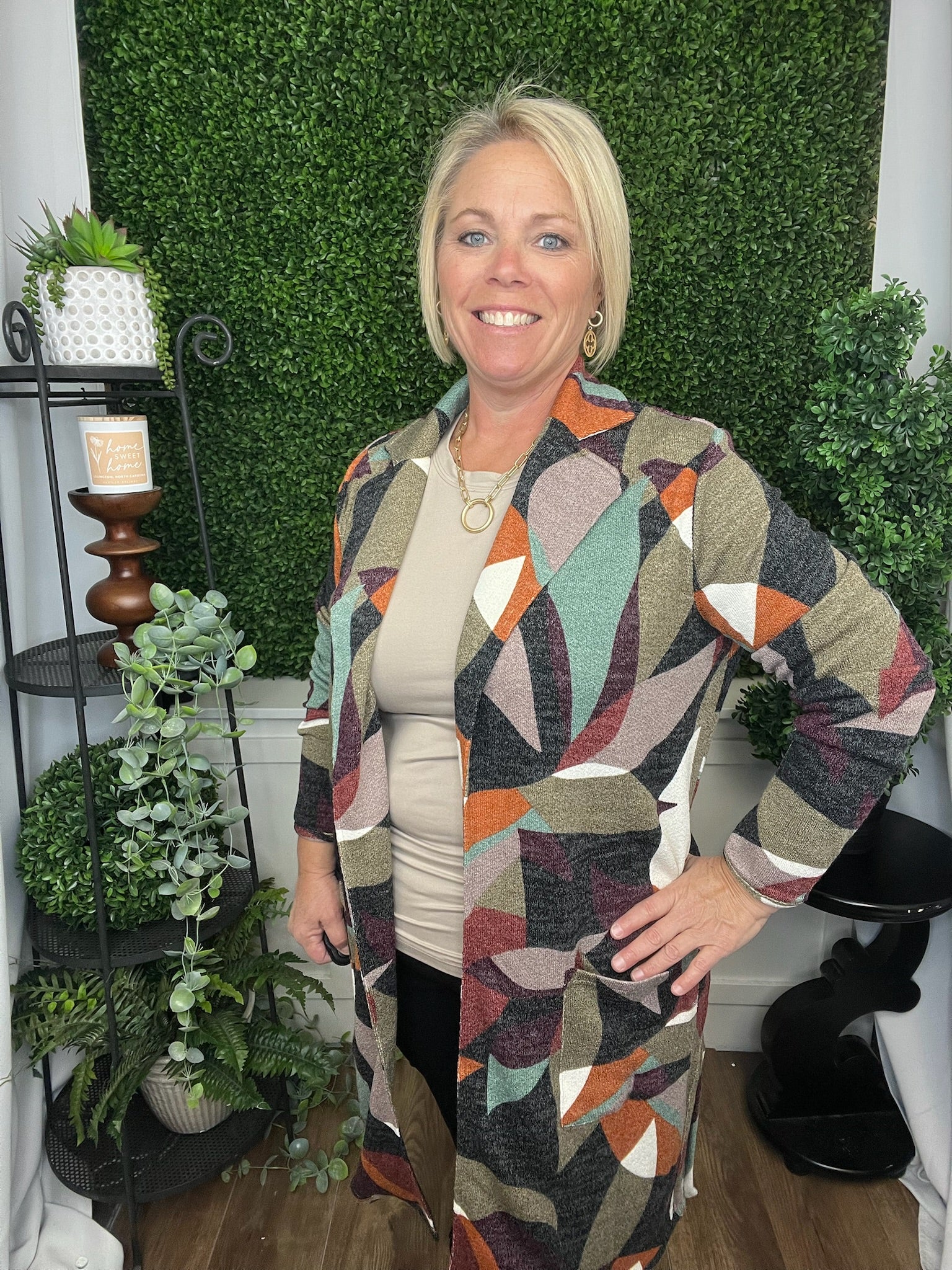 BAILEY OPEN FRONT COAT - RUST