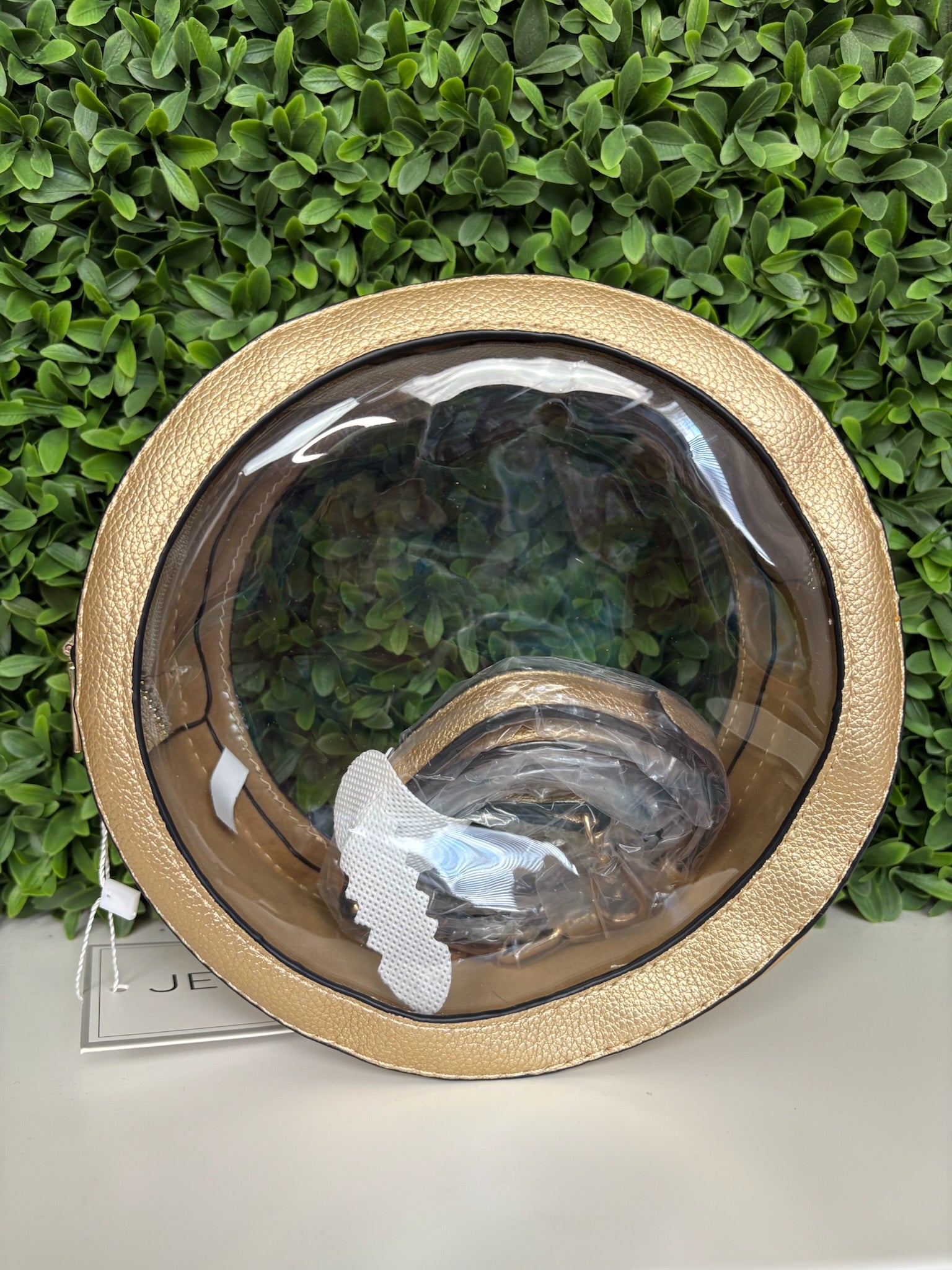 LILIBET CLEAR CIRCULAR CROSSBODY - GOLD