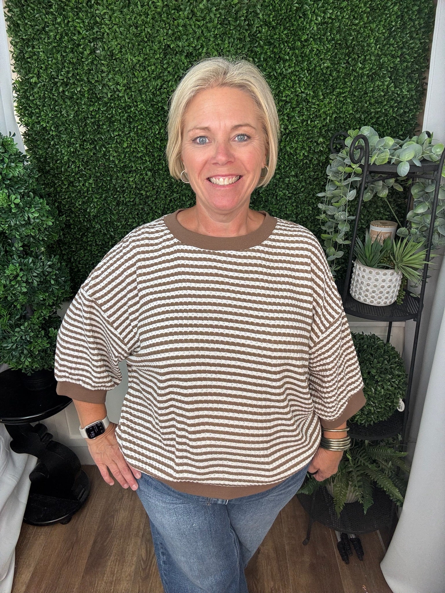 STRIPED KNIT TOP