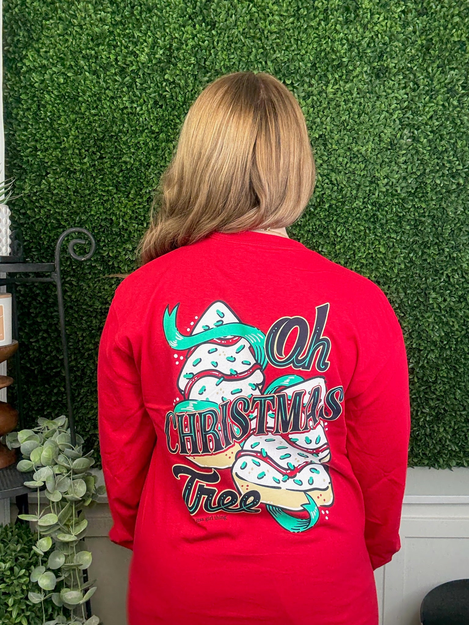 OH CHRISTMAS TREE LS RED