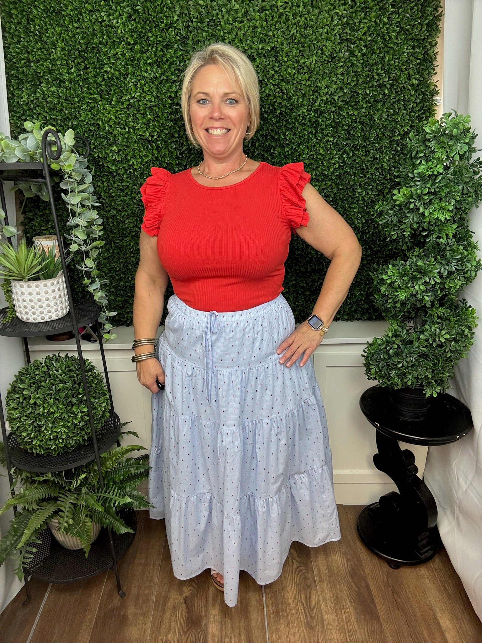 FLOWY MAXI SKIRT - BLUE MULTI