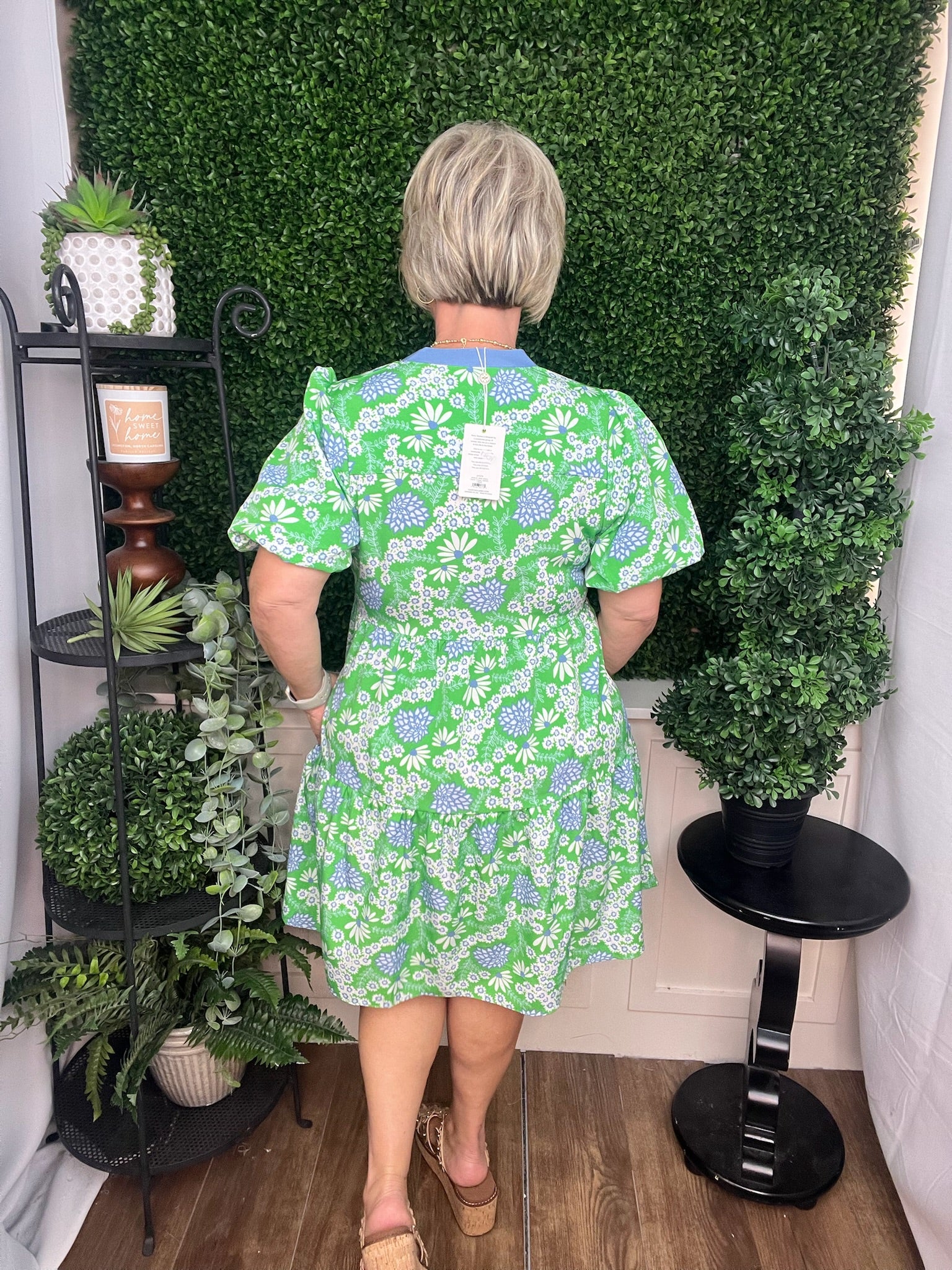 MINI DRESS KINSLEY DAISY CHAIN GREEN