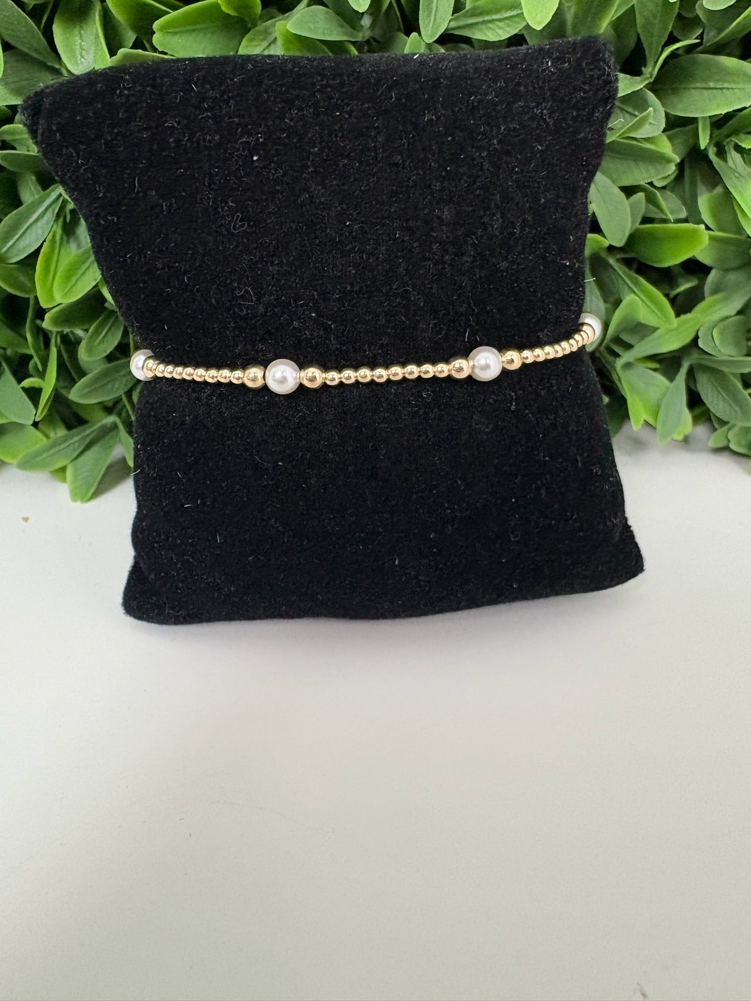 CLASSIC PURPOSE PATTERN 4MM BEAD BRACELET - PEARL