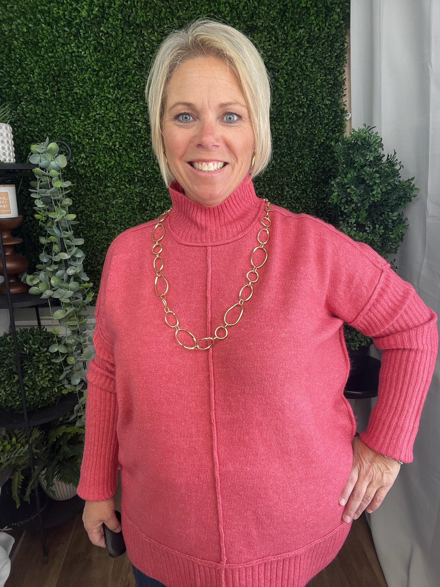 SOLID TURTLENECK PULLOVER SWEATER