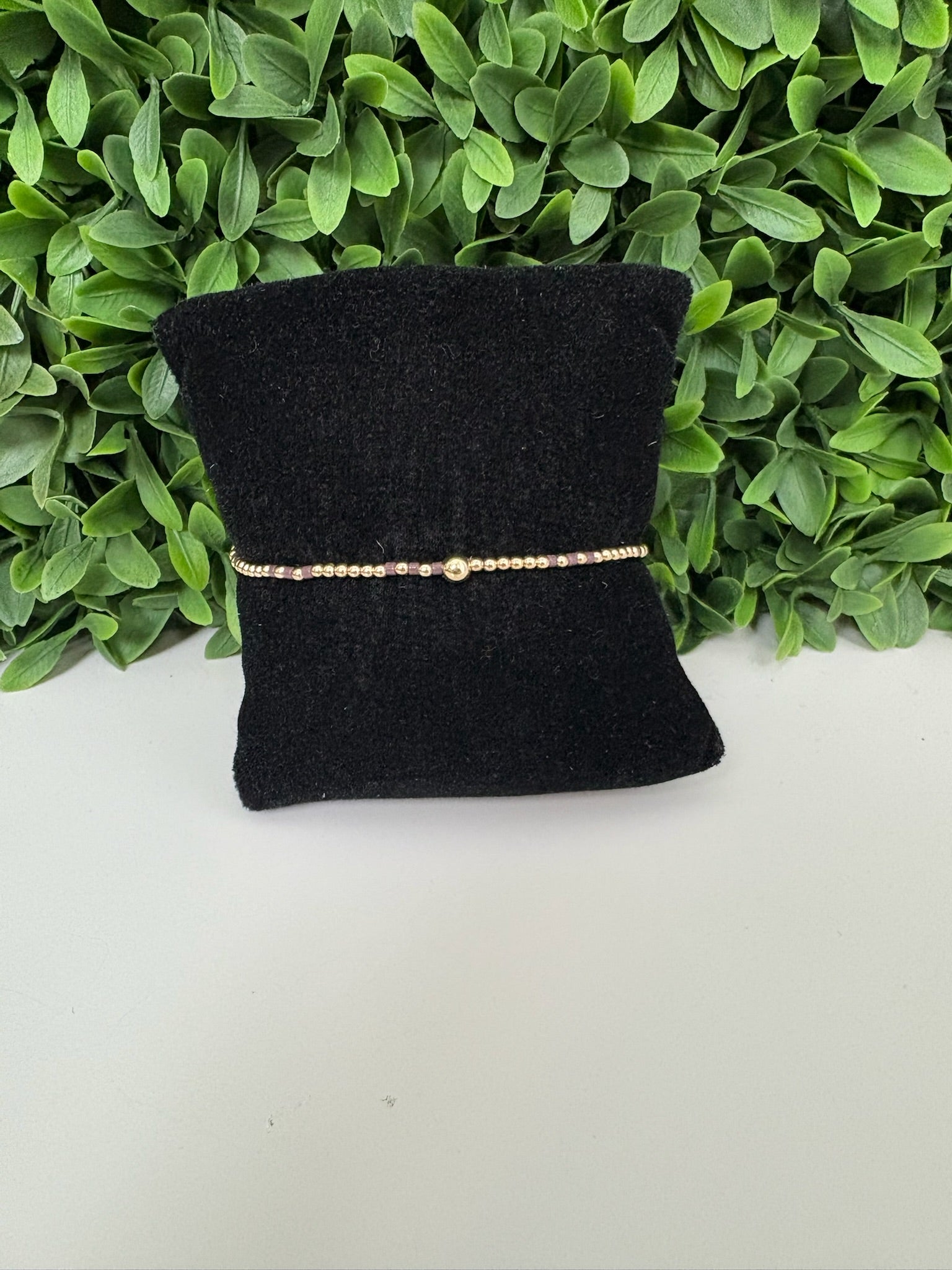 HOPE JOY PATTERN 2MM BEAD BRACELET - CHOCOLATE