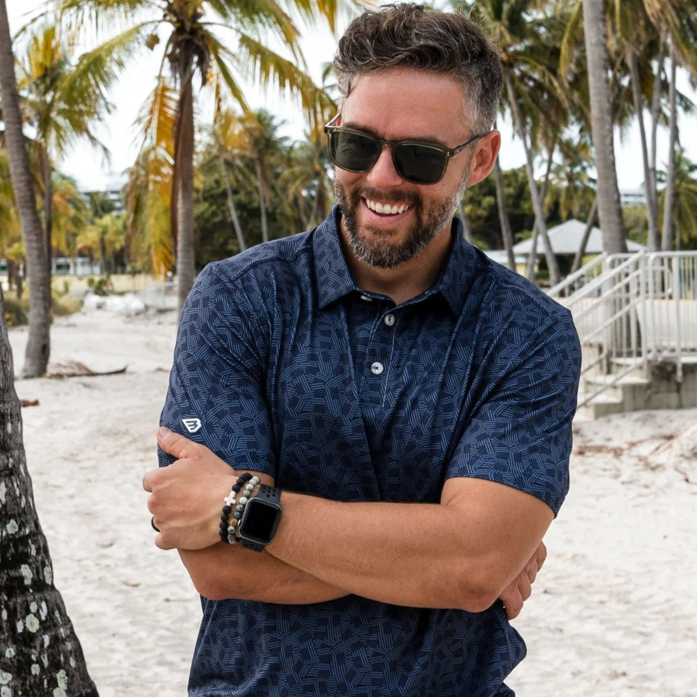 PERFORMANCE POLO - STARS AND STRIPES - NAVY