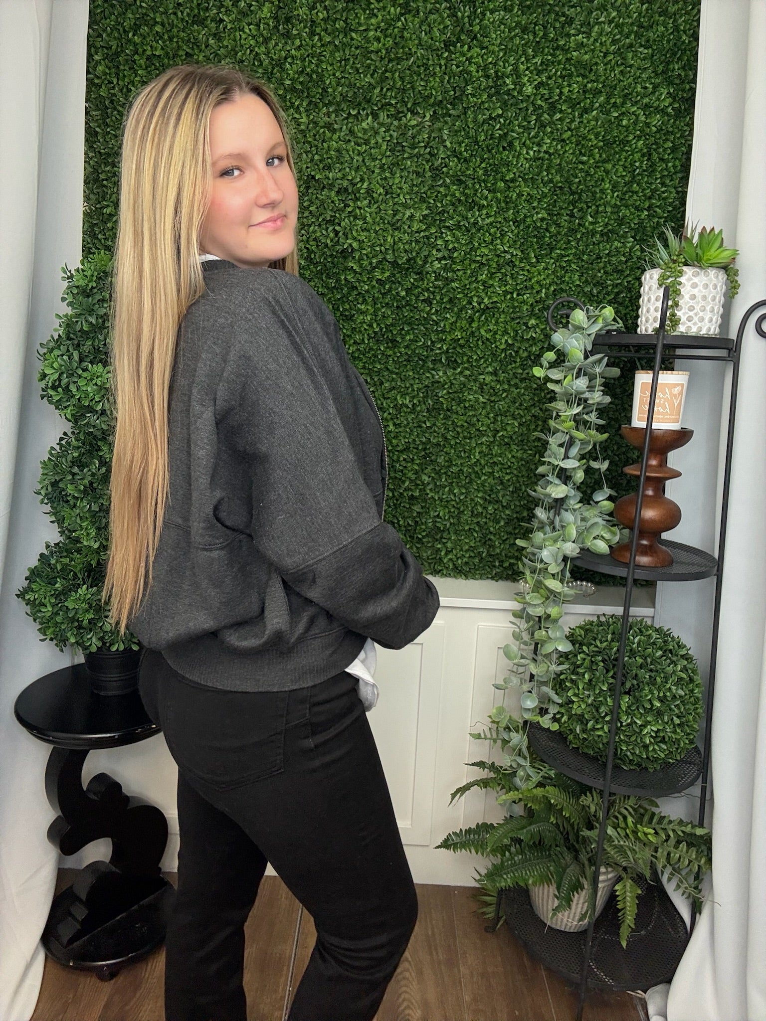 ACID WASHED FLEECE JACKET