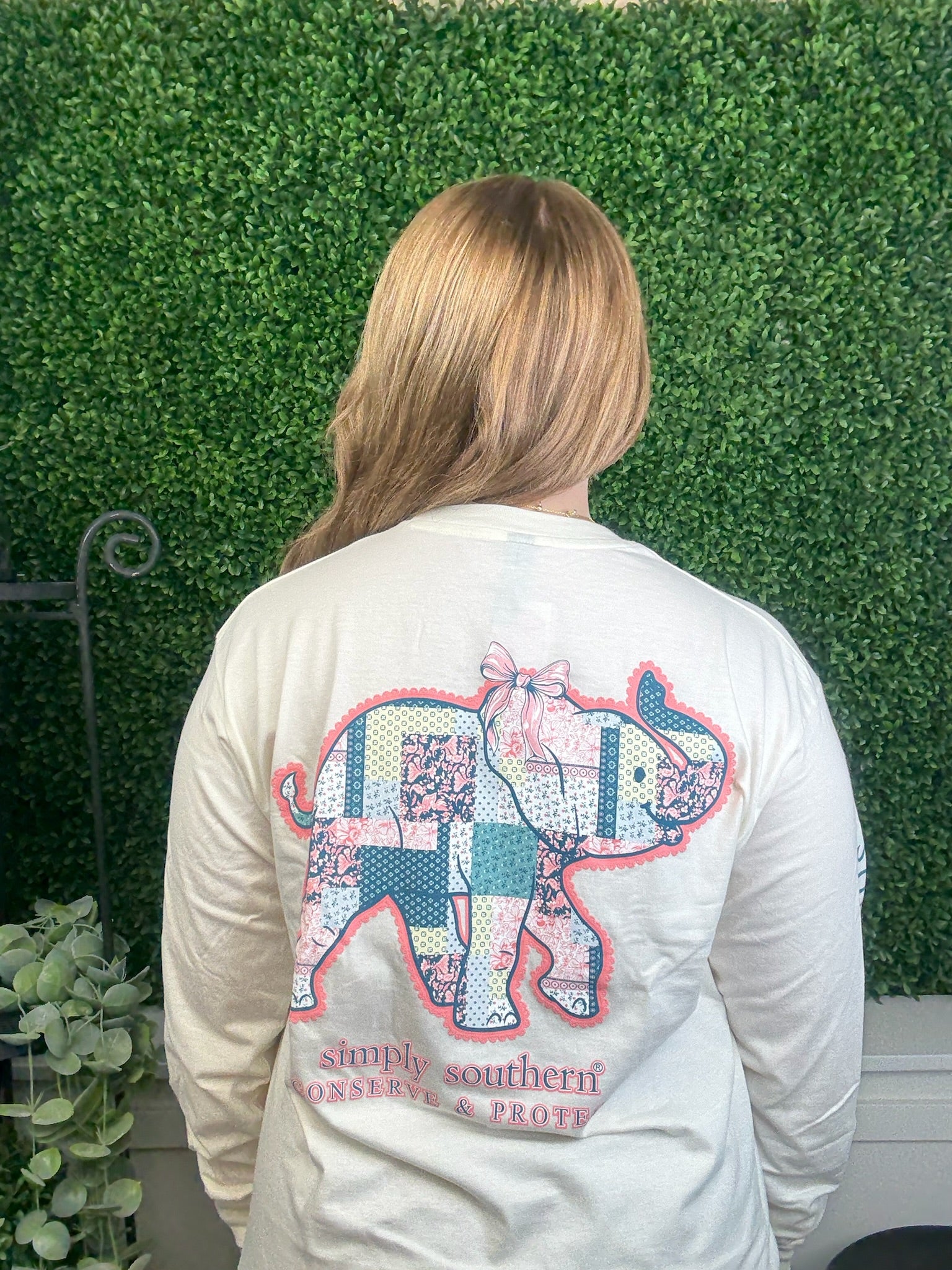 TRACK - QUILTED PATTERN ELEPHANT LS - LINEN