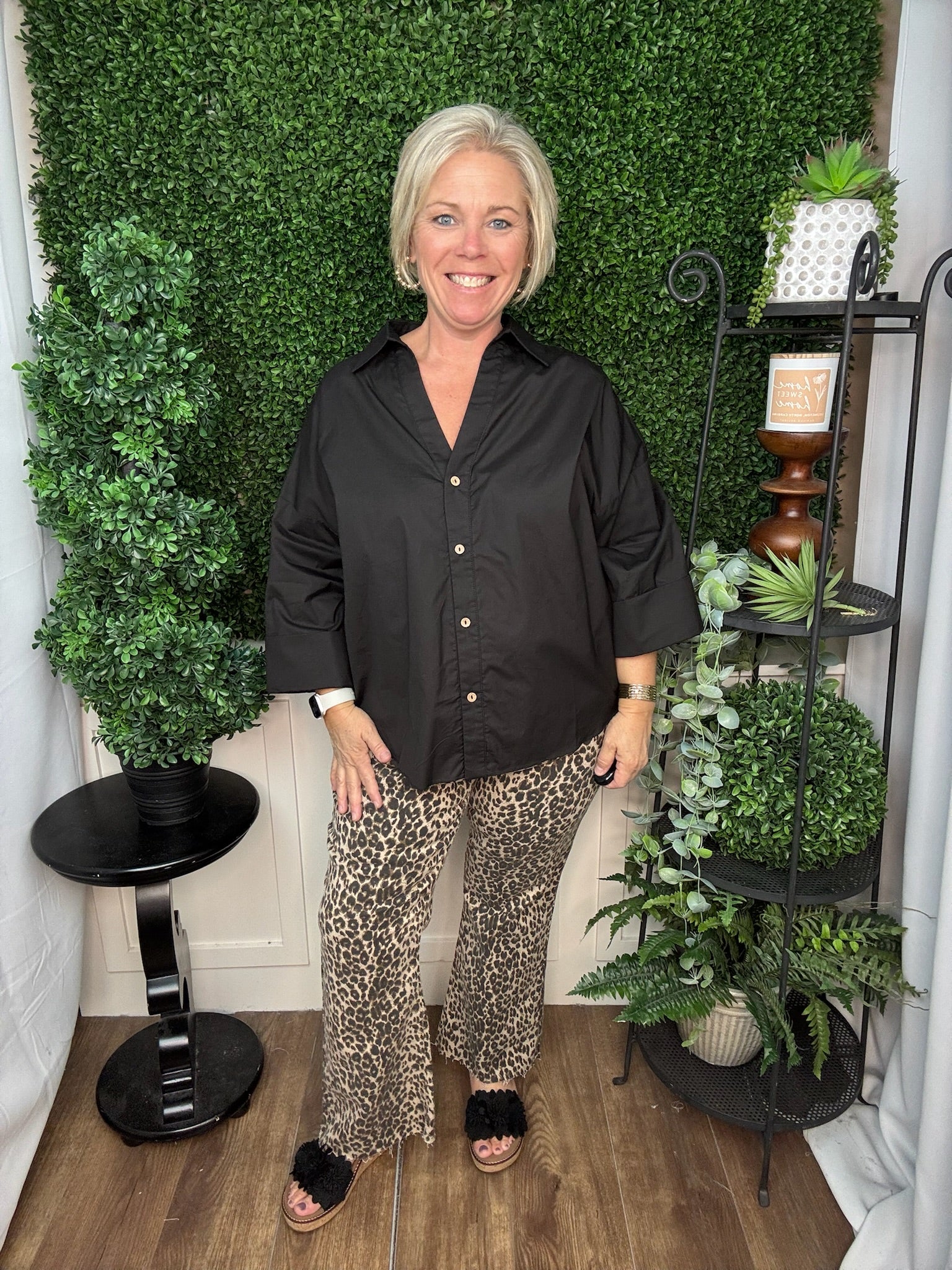 Classic V-Neck Relaxed Blouse