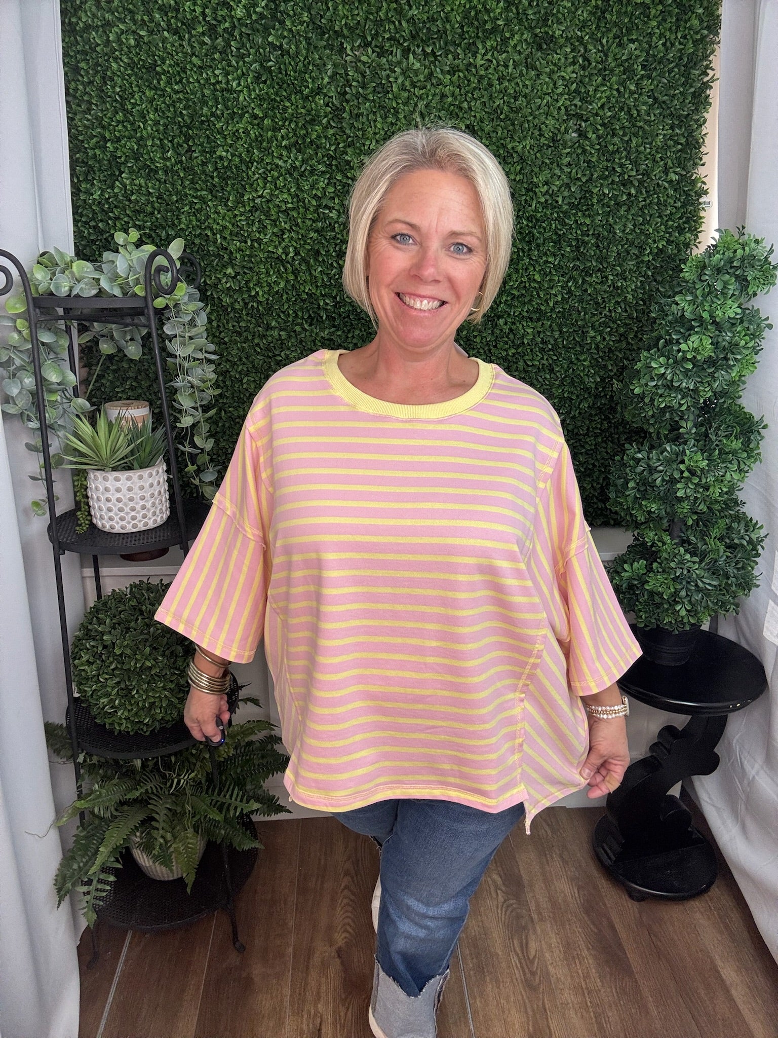 Candy Stripe Relaxed Crop Top