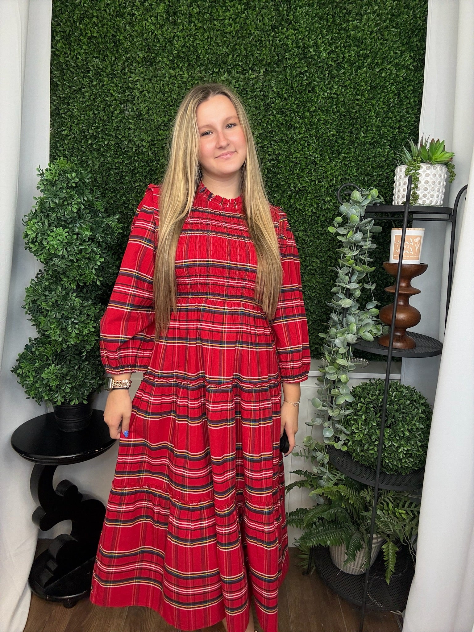 WALTON PLAID MIDI DRESS