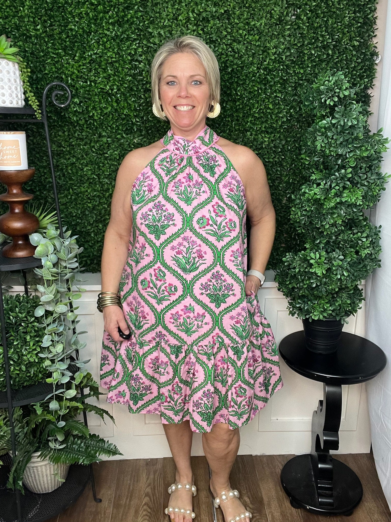 SLEEVELESS MINI DRESS - PINK