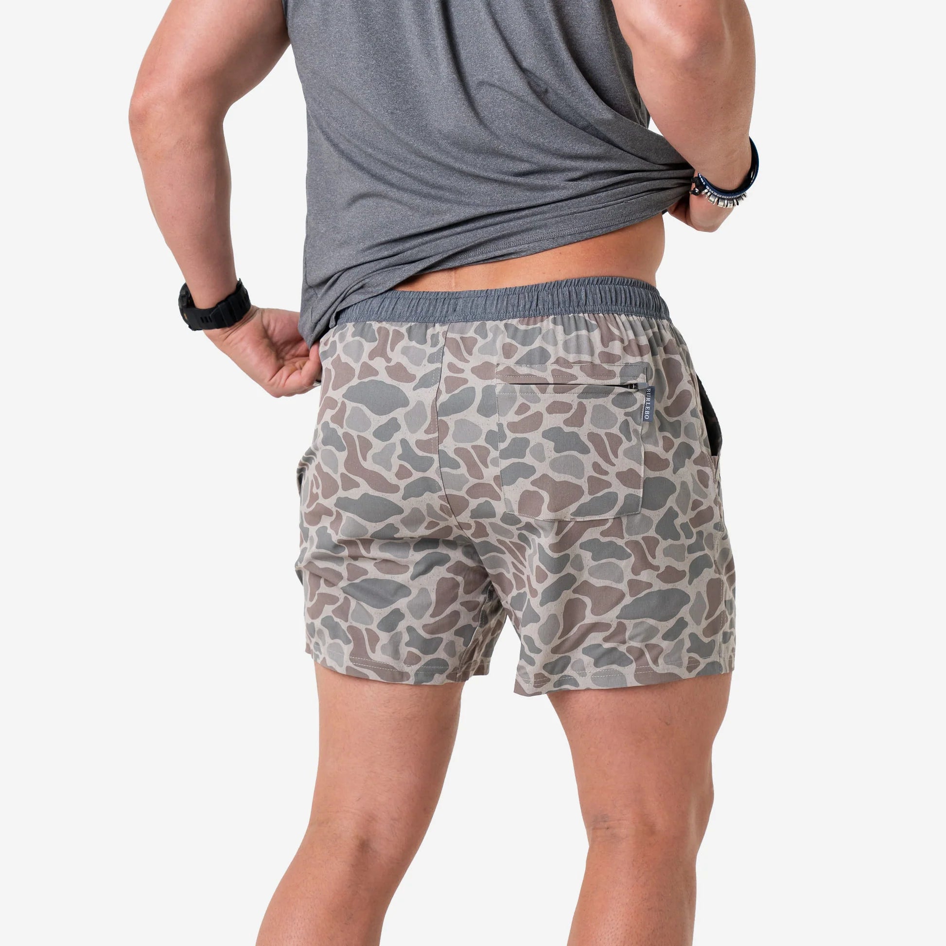 55" ATHLETIC SHORT - CLASSIC DEER CAMO - GREY LINER