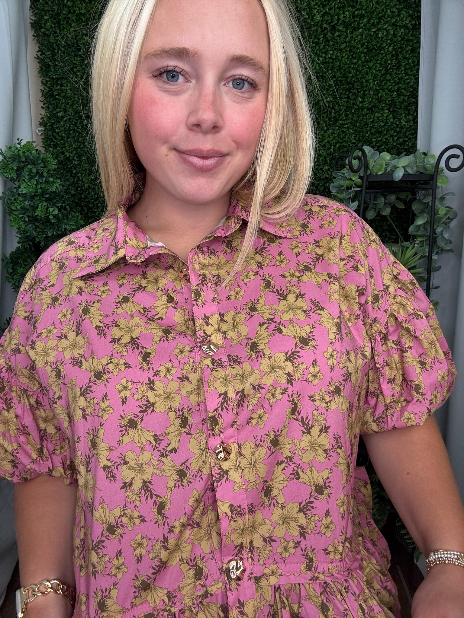 FLORAL PEPLUM BLOUSE - BLACK/DUSTY PINK