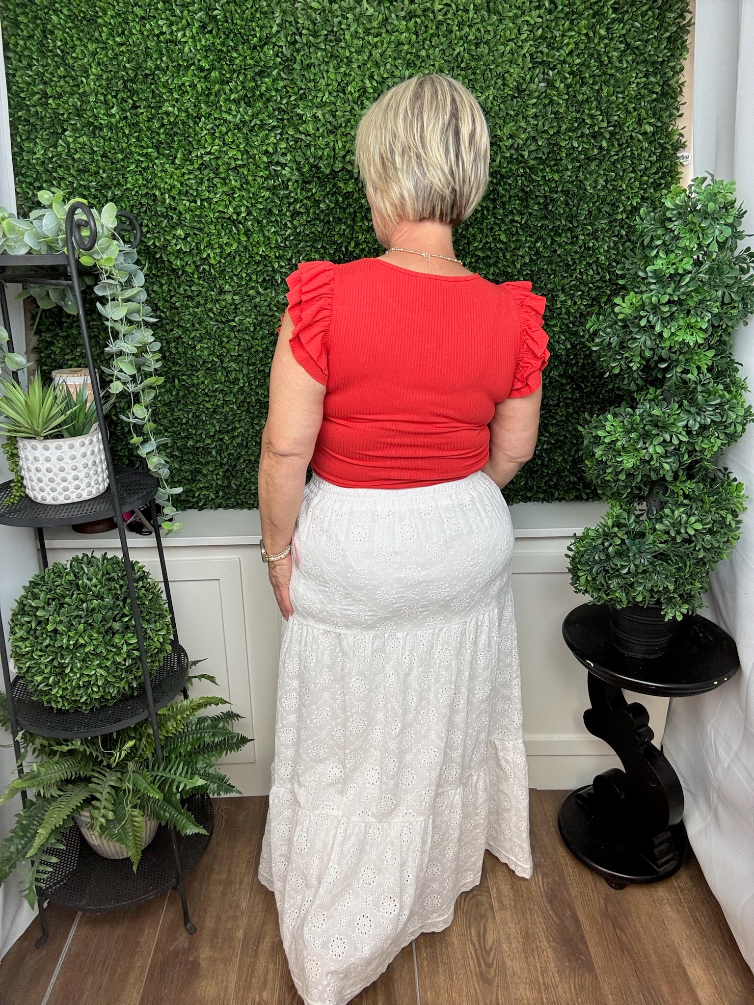 TIERED MAXI SKIRT - PEARL