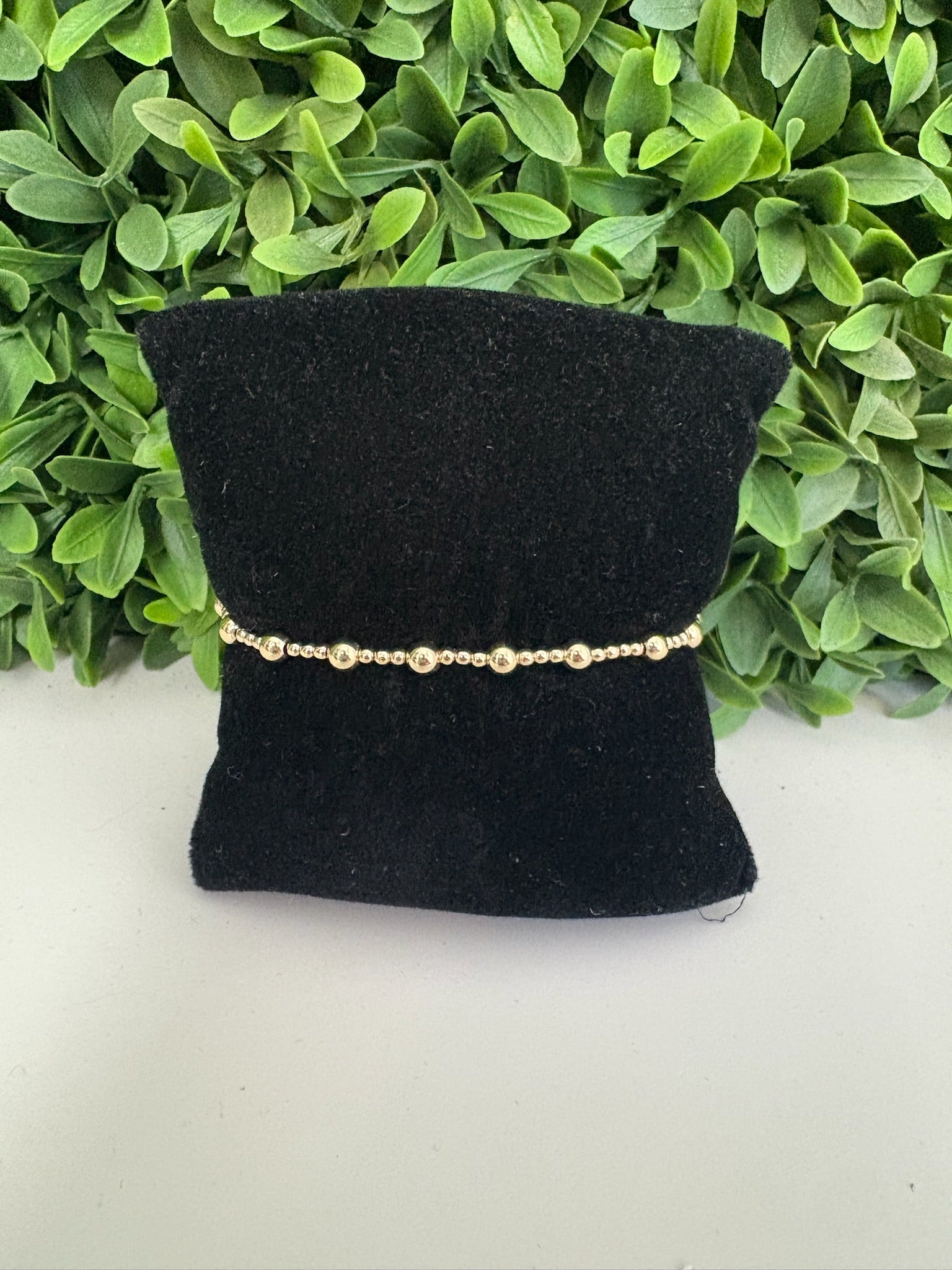 EGIRL CLASSIC SINCERITY PATTERN 4MM BEAD BRACELET - GOLD