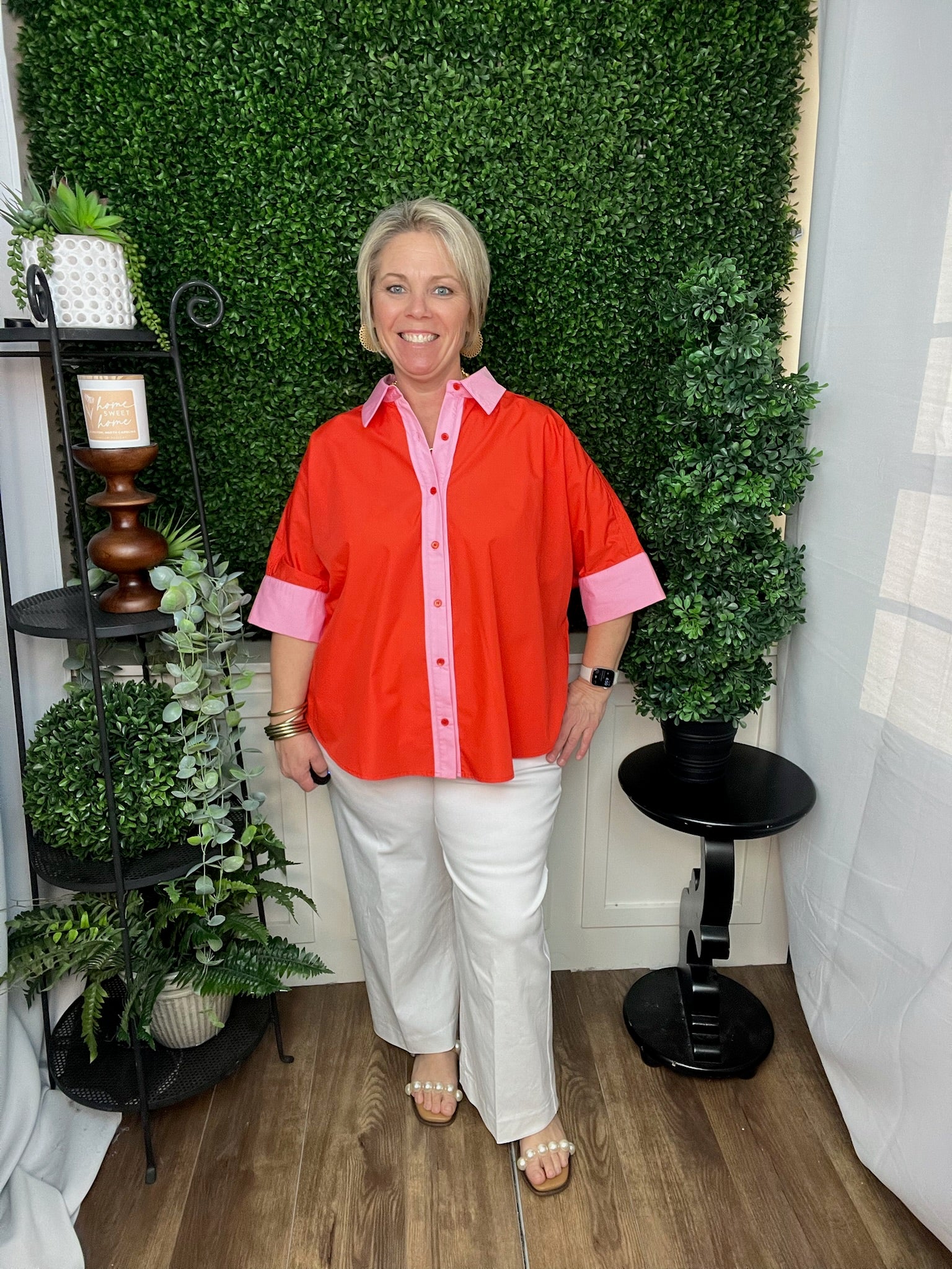 PULL ON WIDE LEG CROP PANT  - WHITE