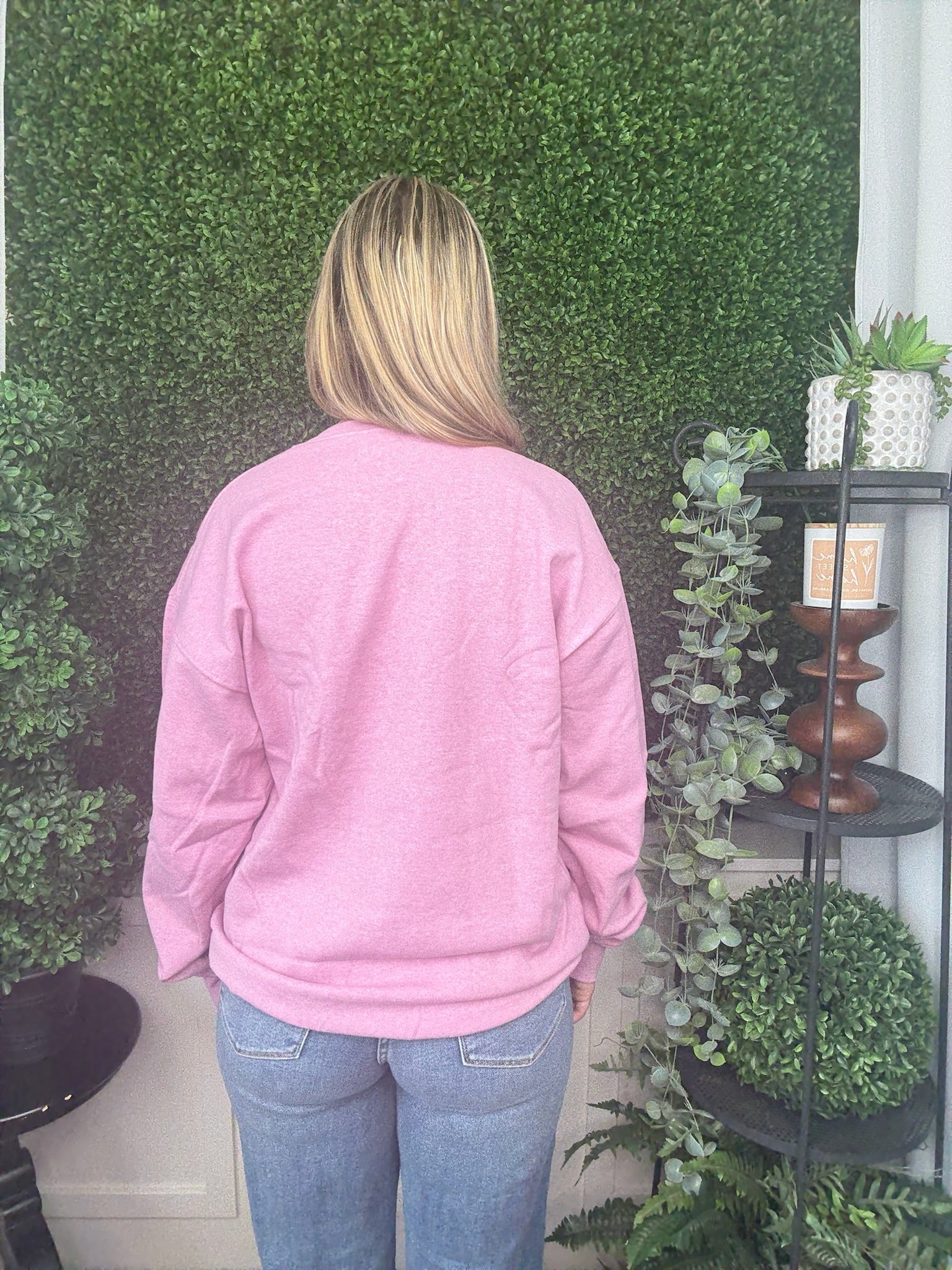 GOD CREWNECK SWEATSHIRT - BUBBLEGUM