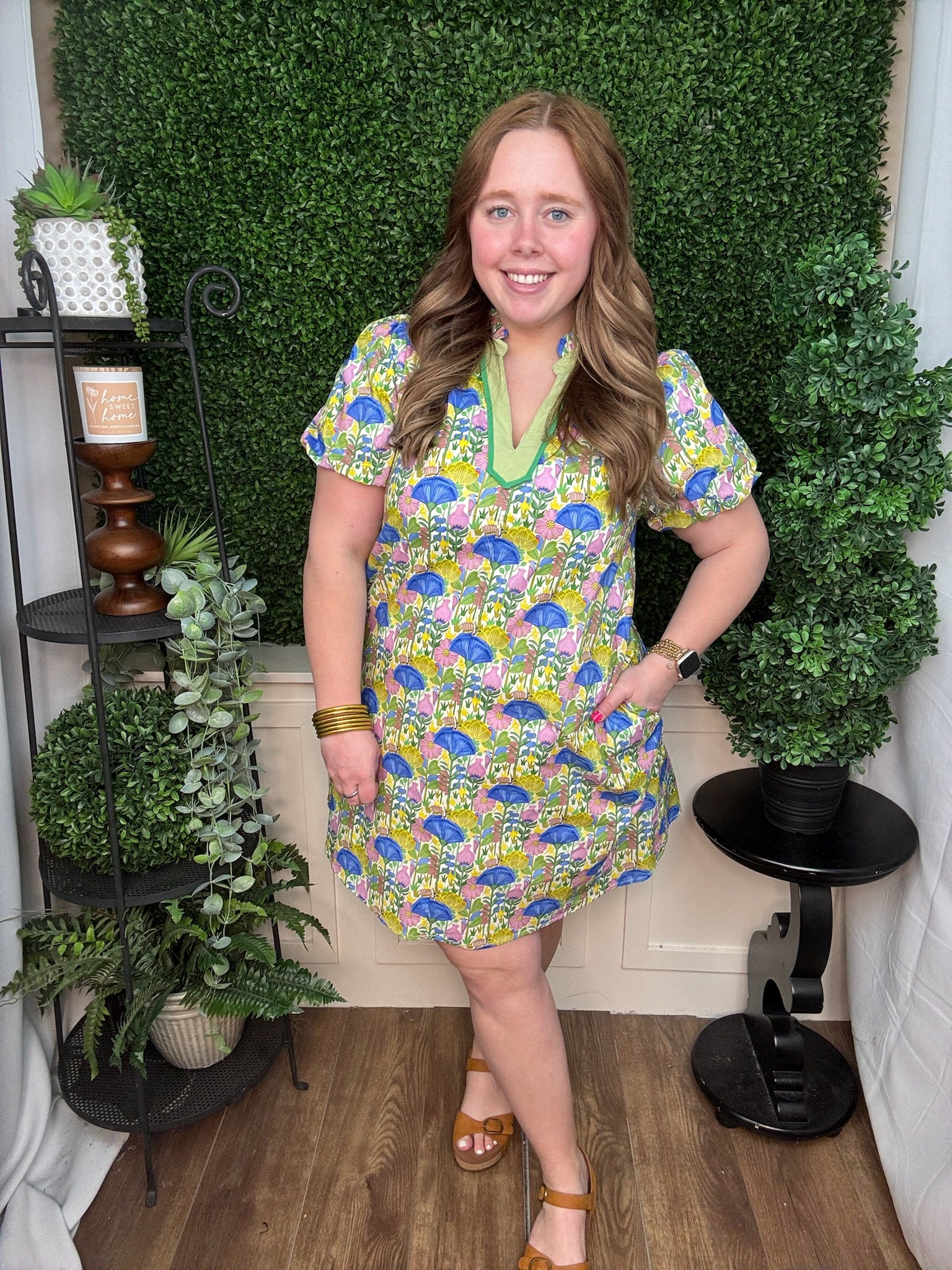 Blue Blossom Garden Border Tunic