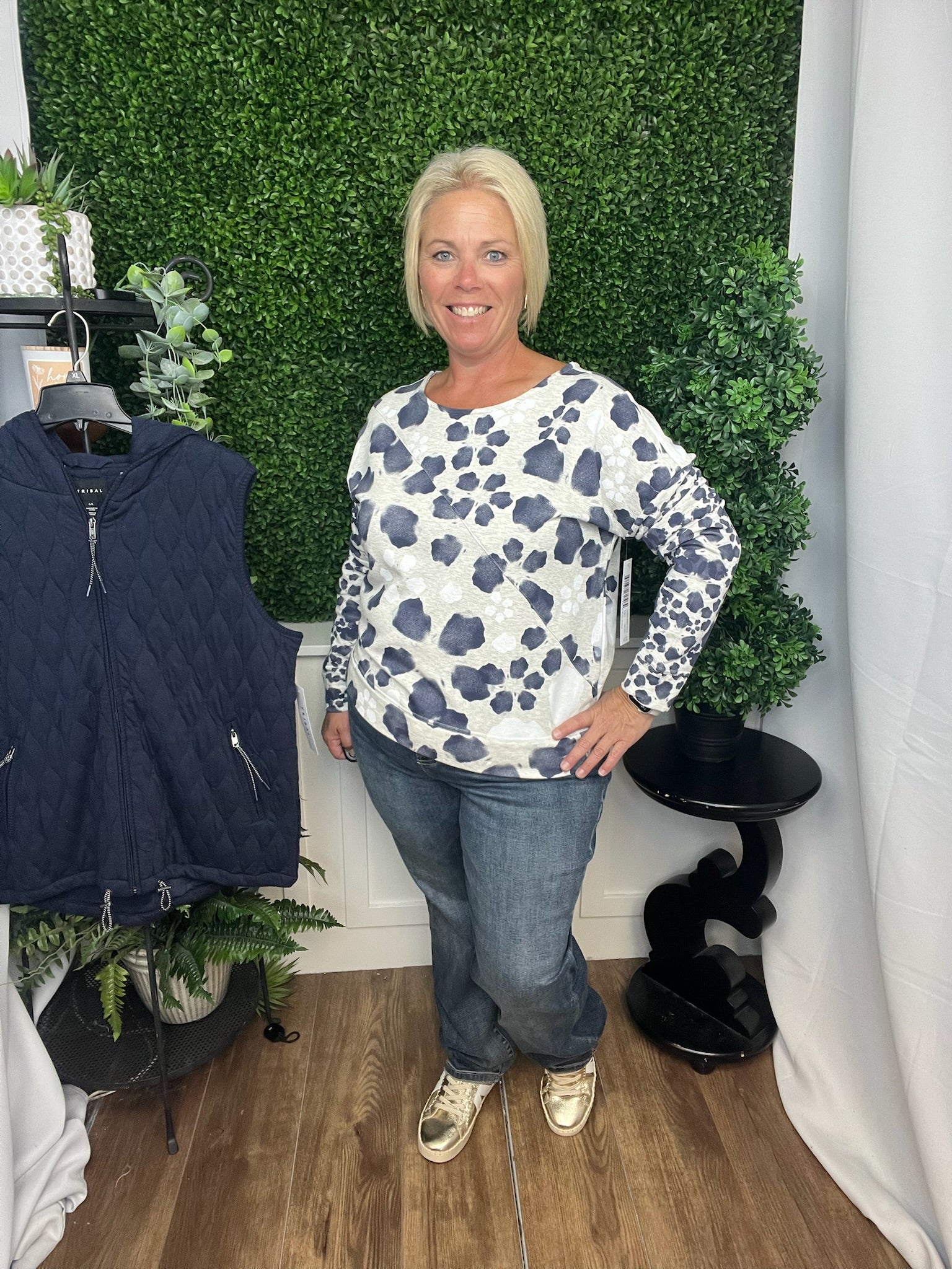 LS CREW NECK TOP - SANDSTONE