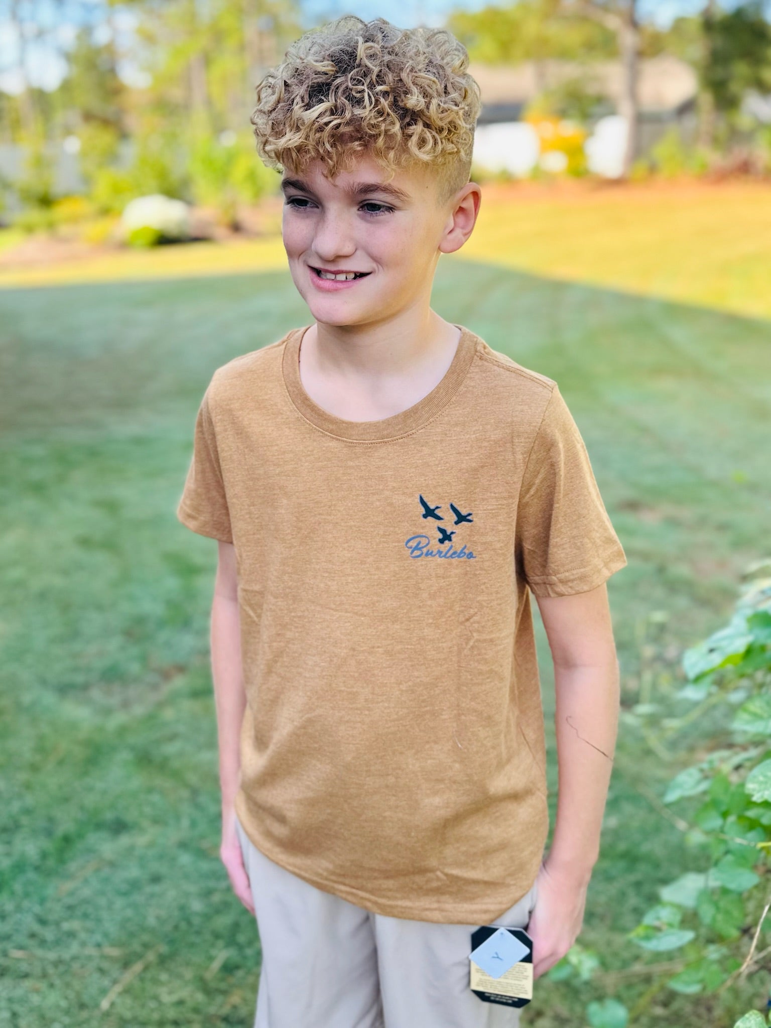 YOUTH - DUCK DOG SS TEE - LIGHT BROWN