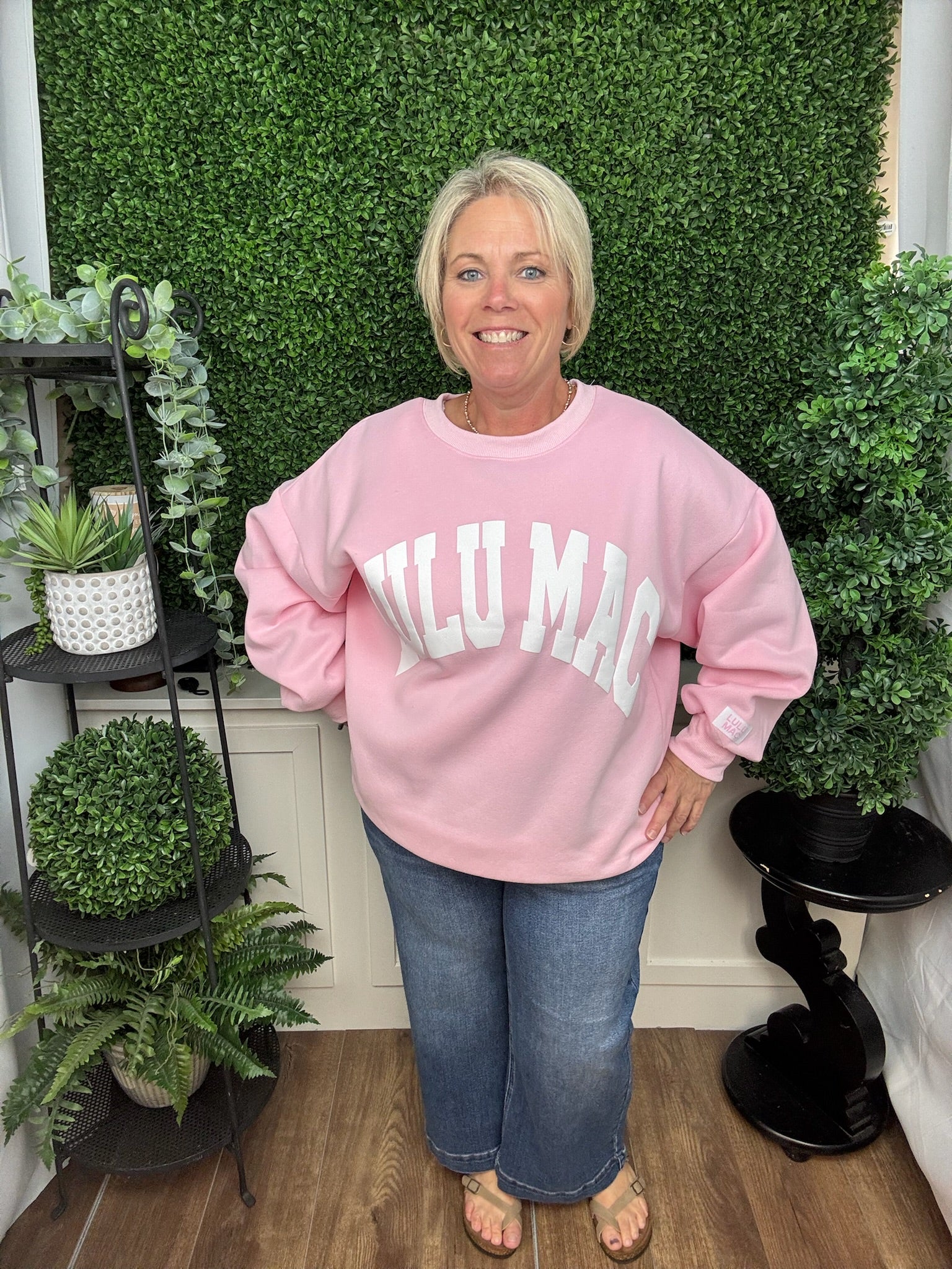 LULU MAC SWEATSHIRT - LIGHT PINK/WHITE PUFF
