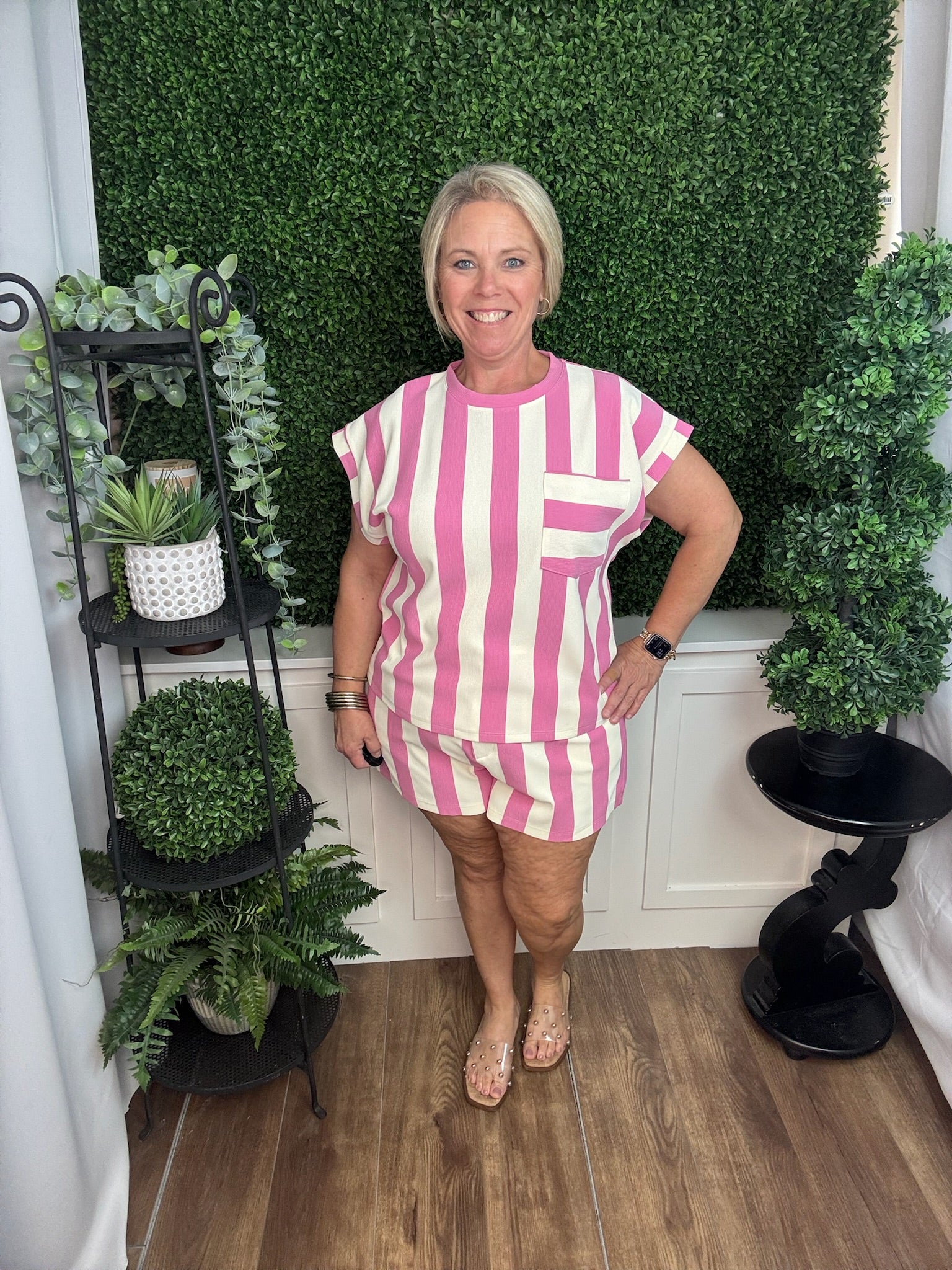 Candy Stripe Pocket Knit Top