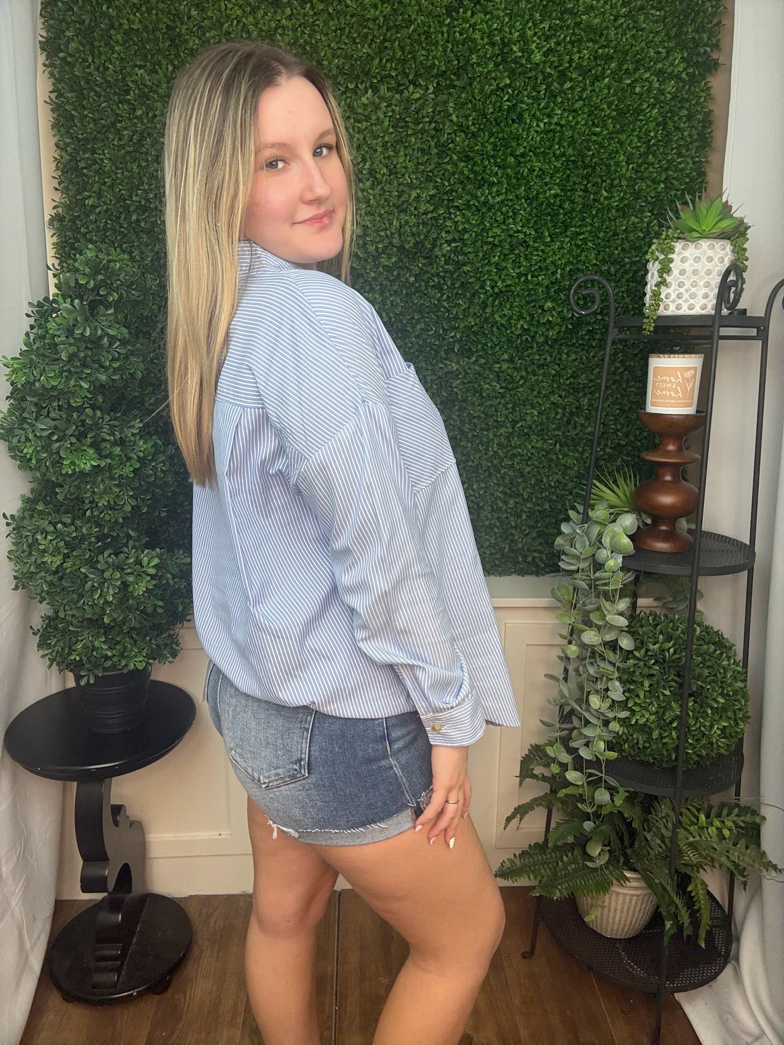 Harbor Stripe Relaxed Button Shirt