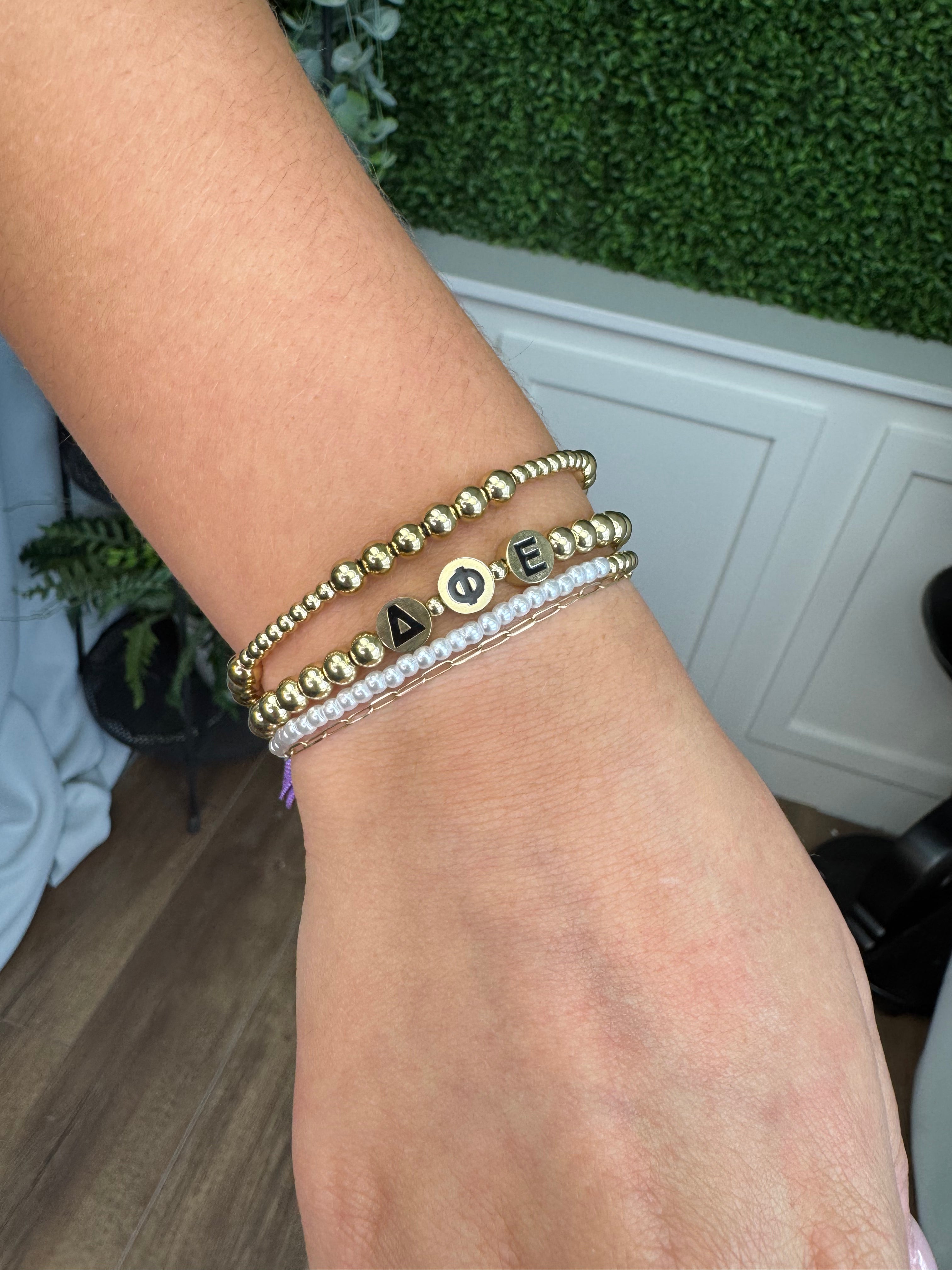 THE EVERYDAY GOLD BRACELET SORORITY STACK - DELTA PHI EPSILON