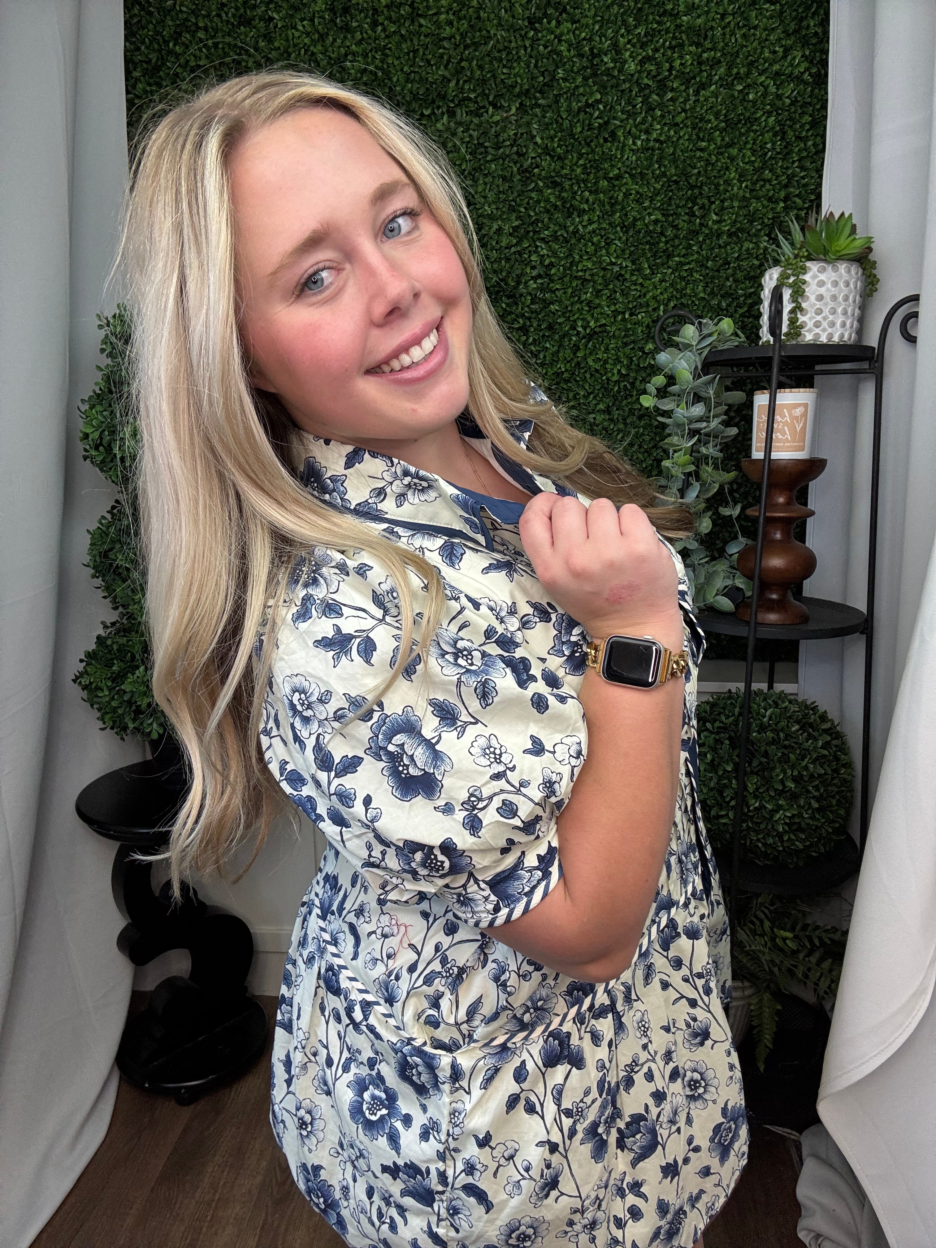 FLORAL PRINT SHORT PUFF SLEEVE RUFFLE HEM MINI DRESS