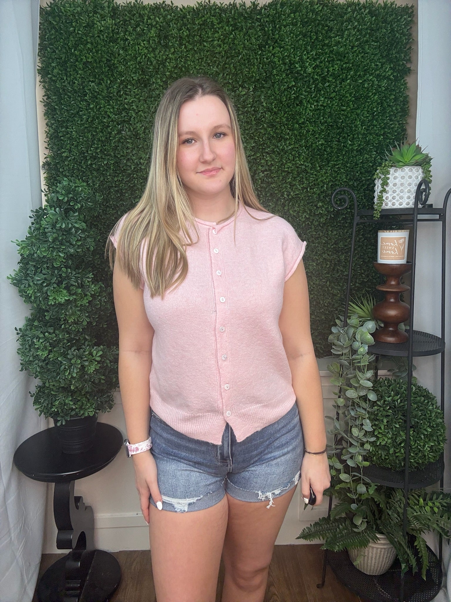 Soft Knit Button Front Top