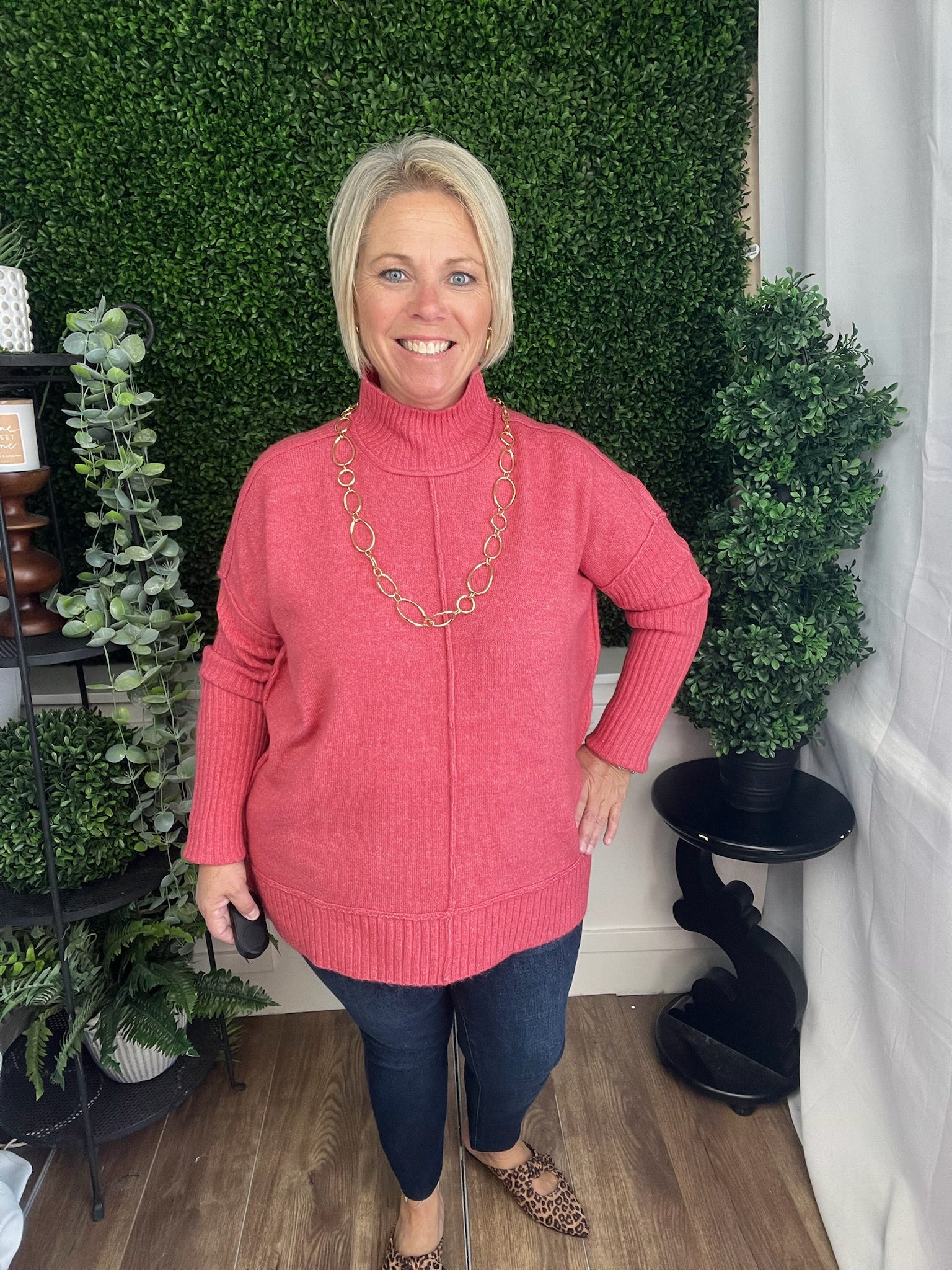 SOLID TURTLENECK PULLOVER SWEATER