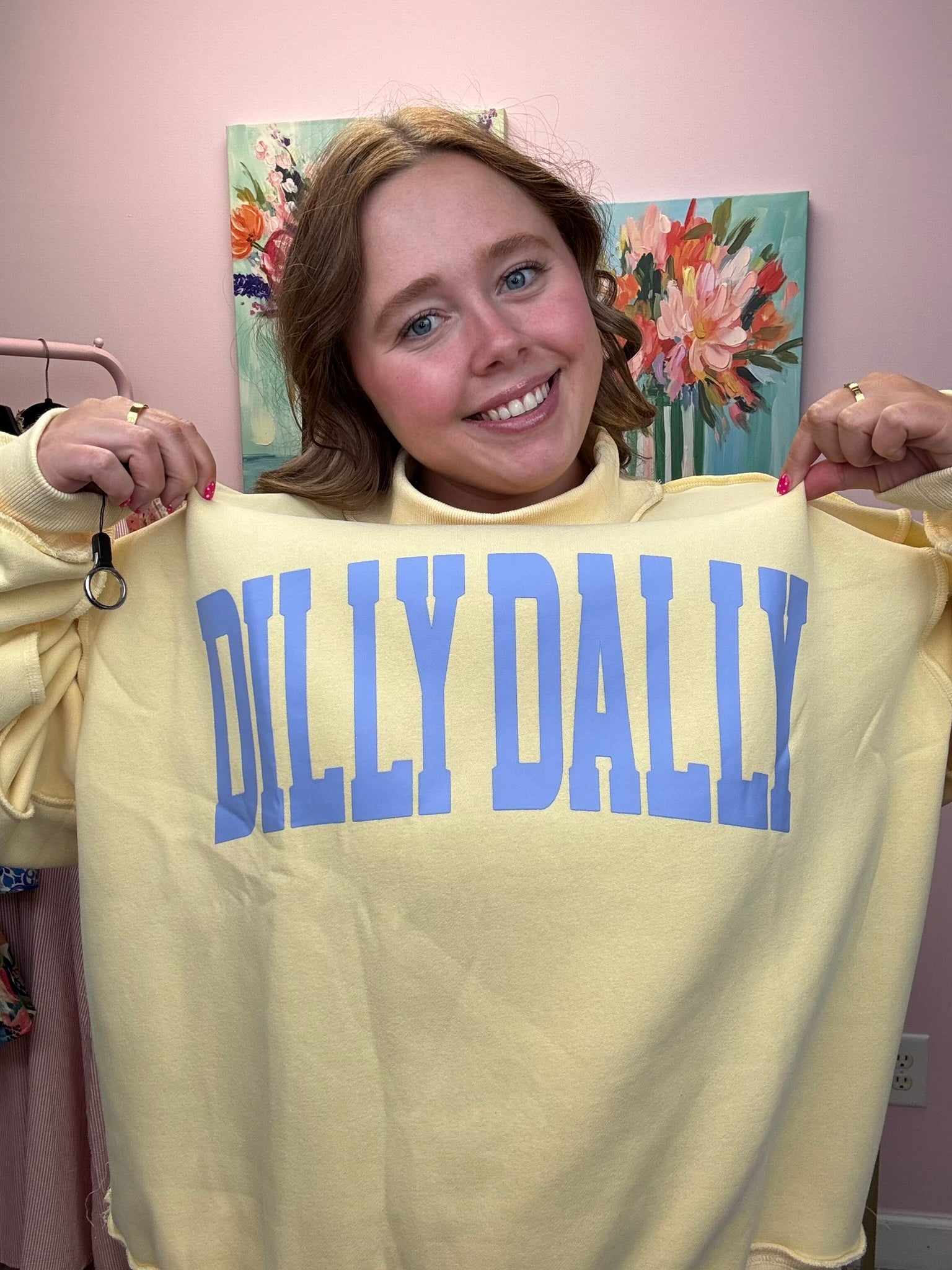 REVERSIBLE MOCK NECK SWEATSHIRT - DILLY DALLY - YELLOW