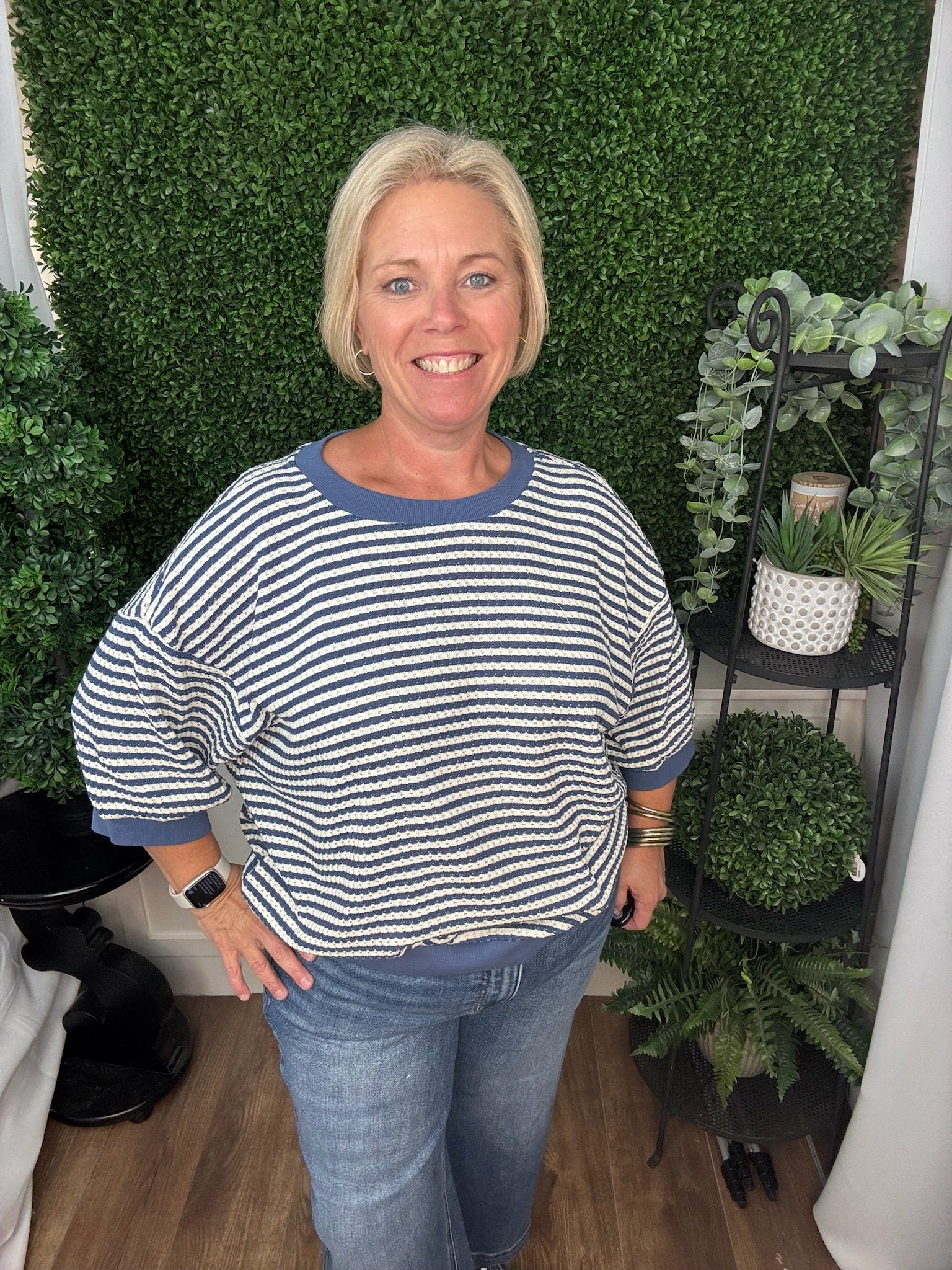STRIPED KNIT TOP