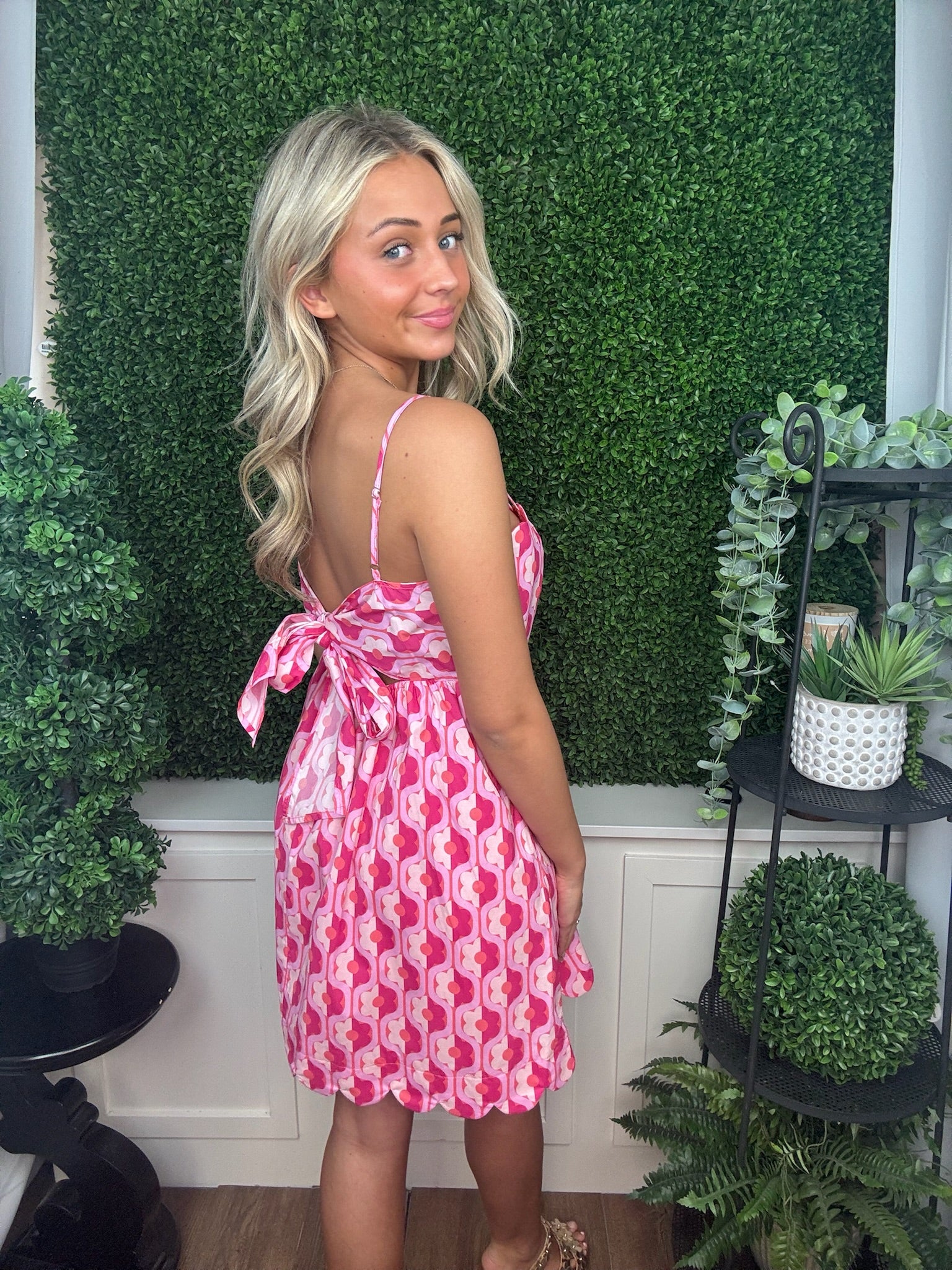 Printed Smocked Mini Dress