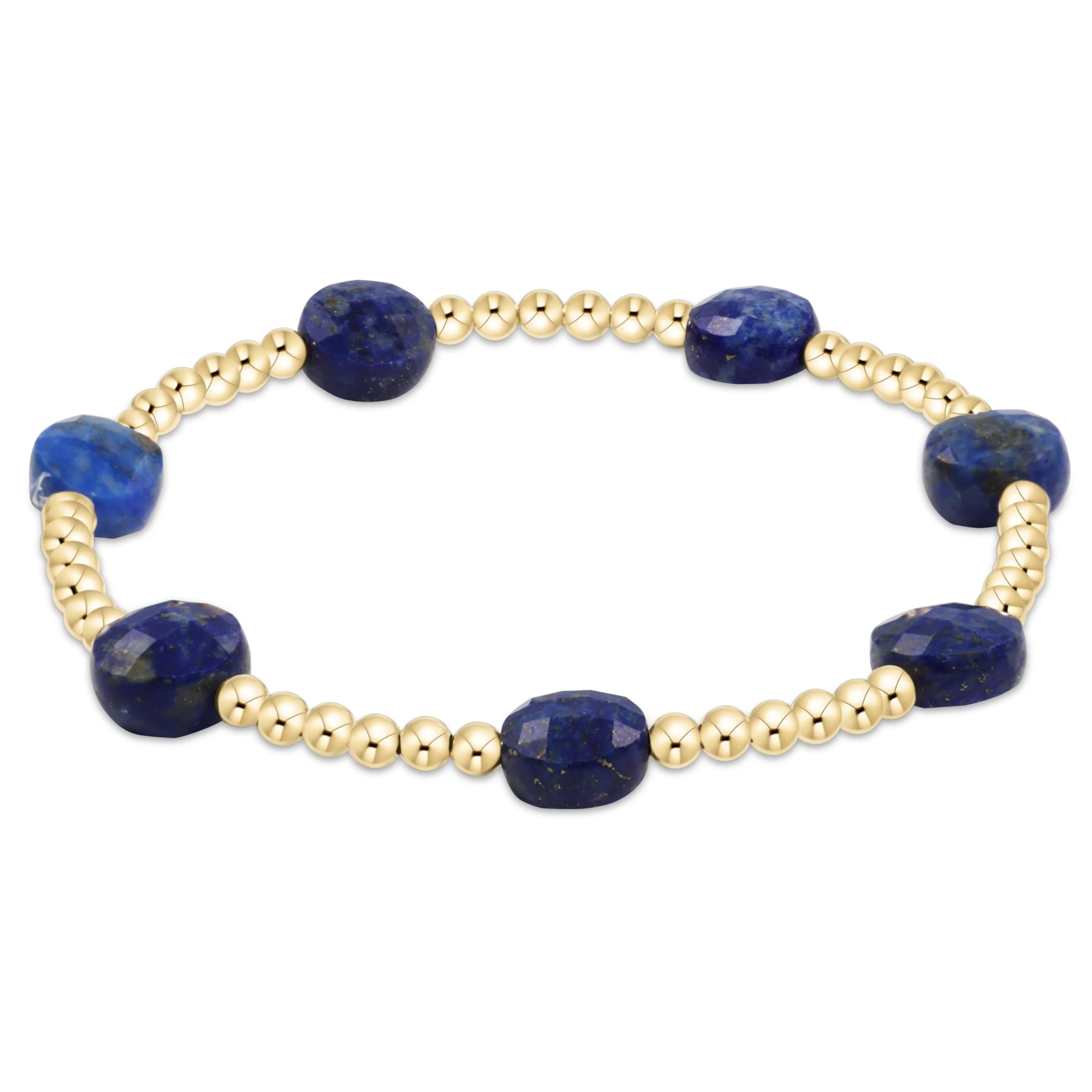 EXT ADMIRE GOLD 3MM BEAD BRAC - LAPIS