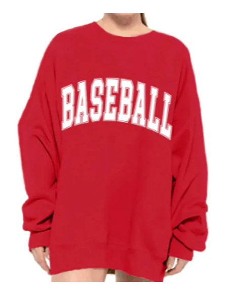 SUMMER SWEATSHIRT - BASEBALL - RED